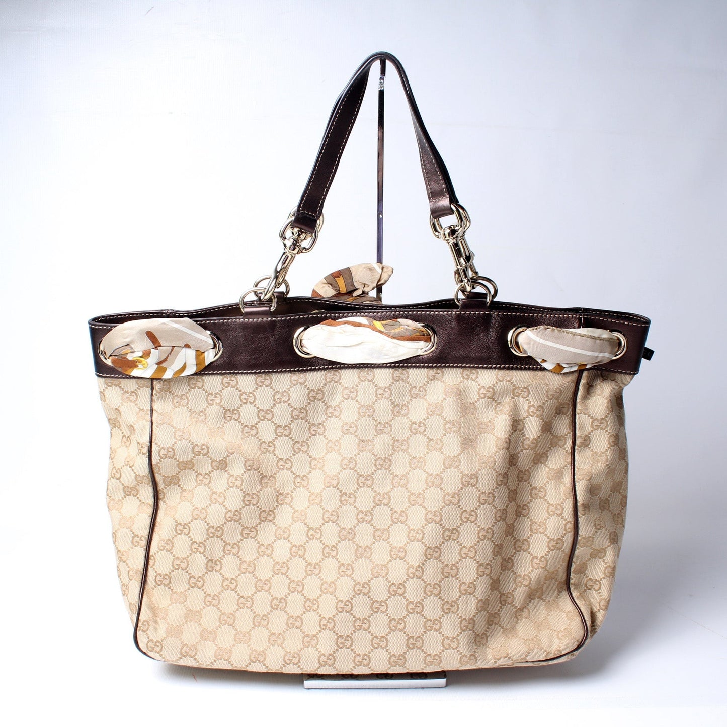 Gucci 153033 GG Canvas Positano Tote Bag