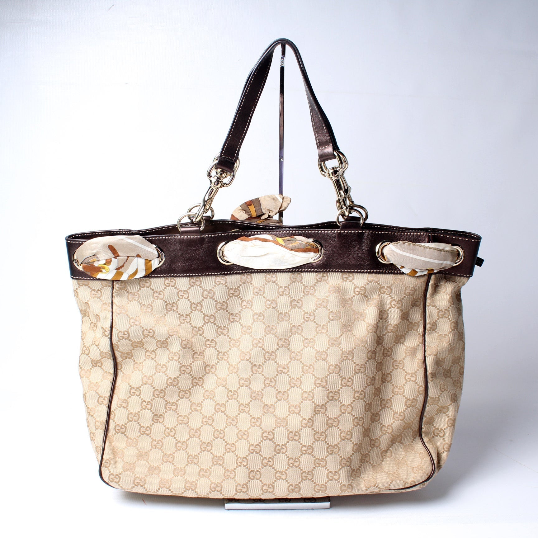 Gucci 153033 GG Canvas Positano Tote Bag