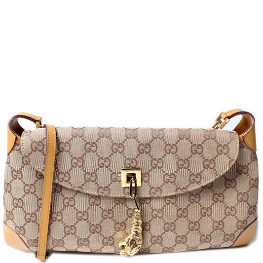 Gucci 0001.4113 GG Canvas Tiger Drop Bag