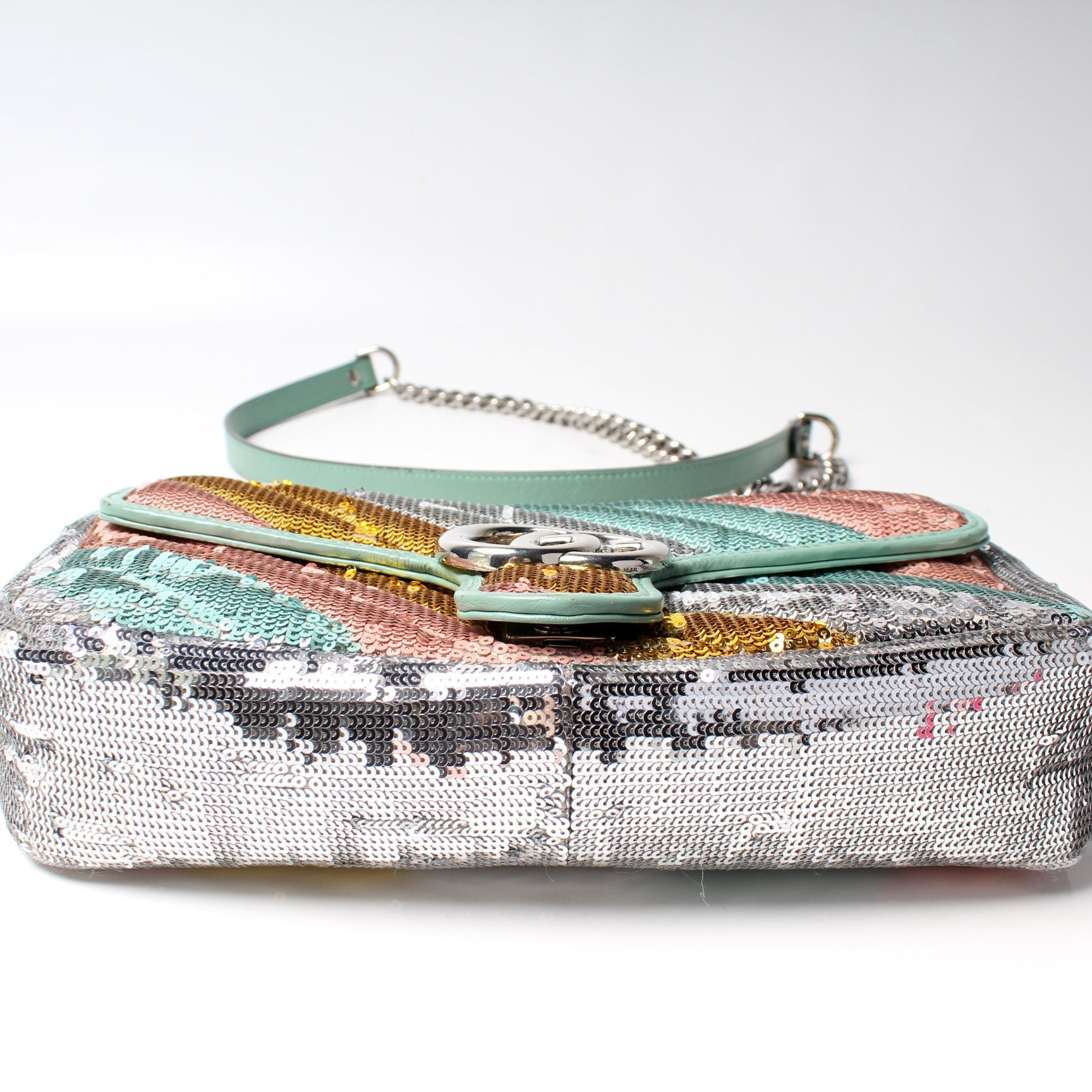 Gucci 443497 Marmont Shoulder Small Flap Sequin Bag