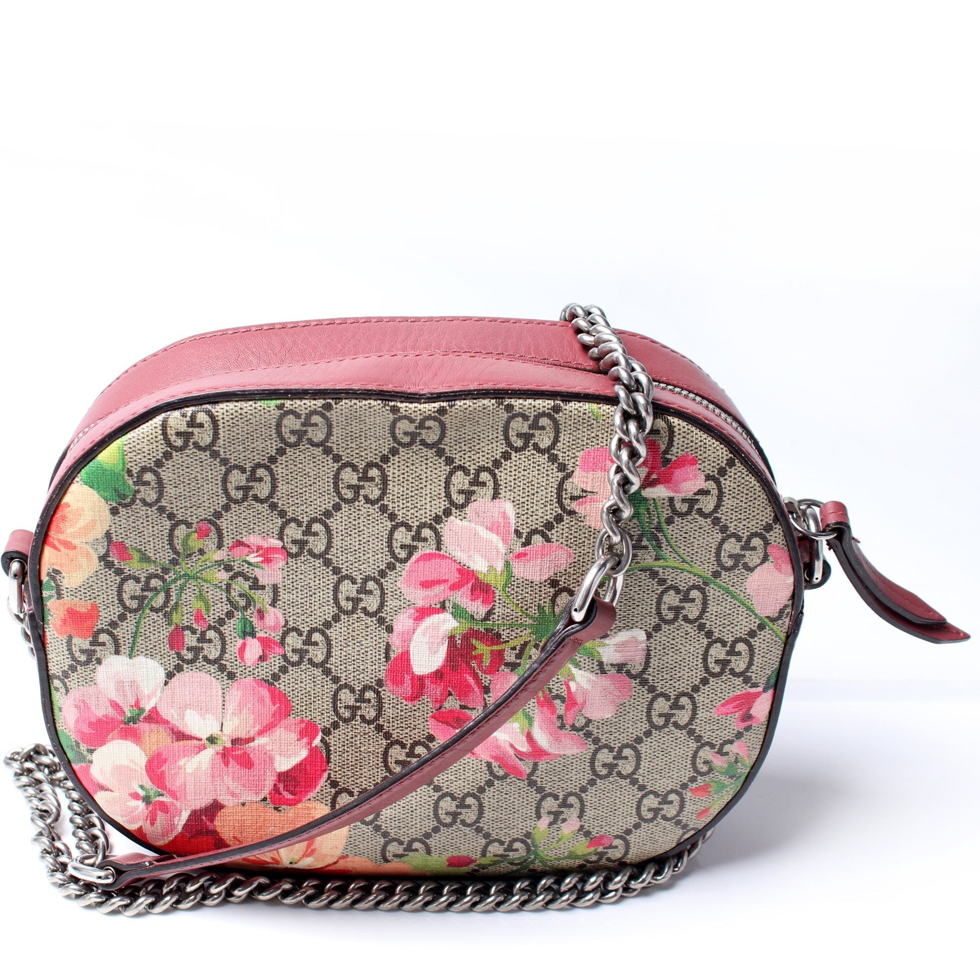 Gucci 409535 GG Supreme Blooms Mini Chain Bag