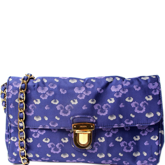 Prada Nylon Jacquard Crossbody Clutch Bag