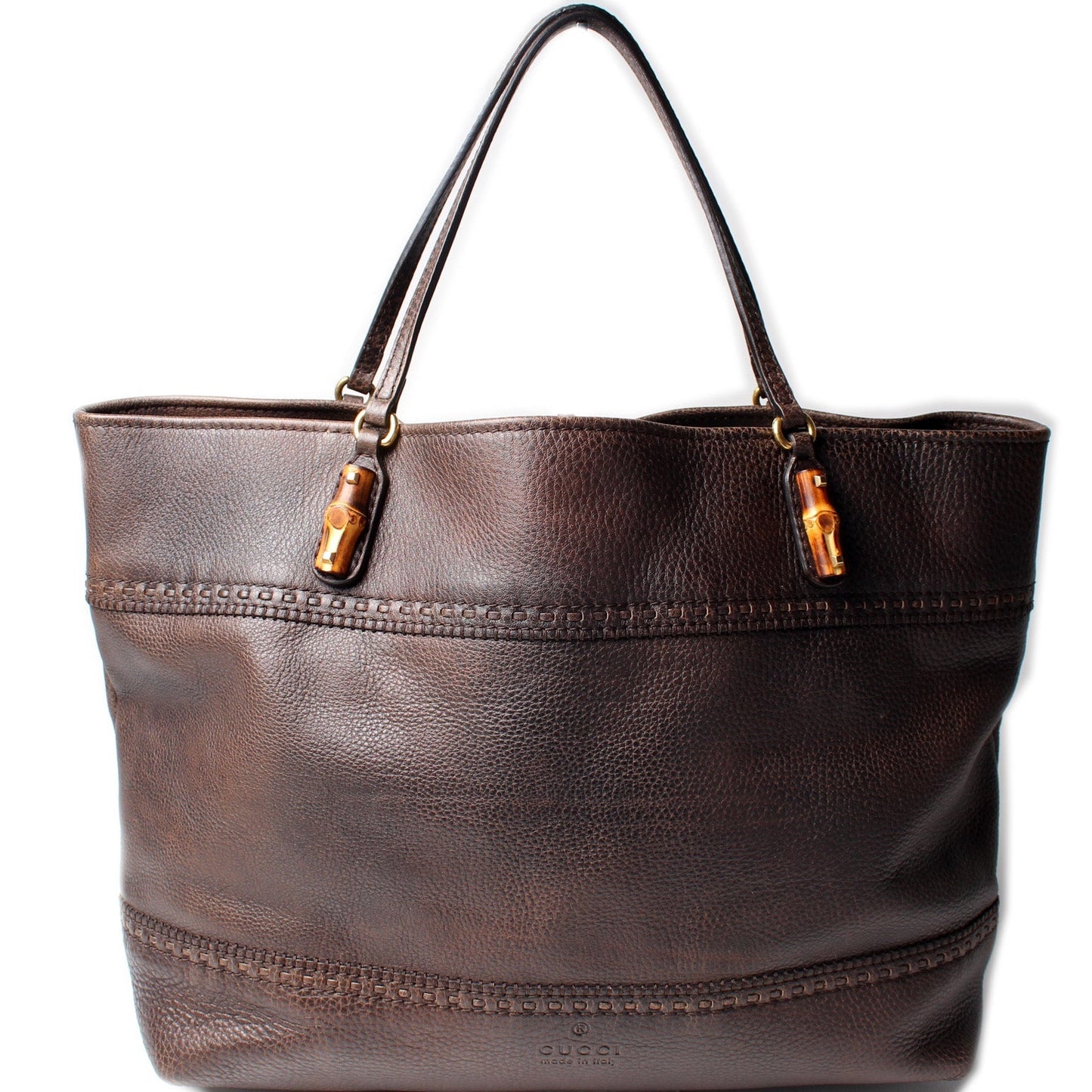 Gucci 339000 Bamboo Leather Tote Bag