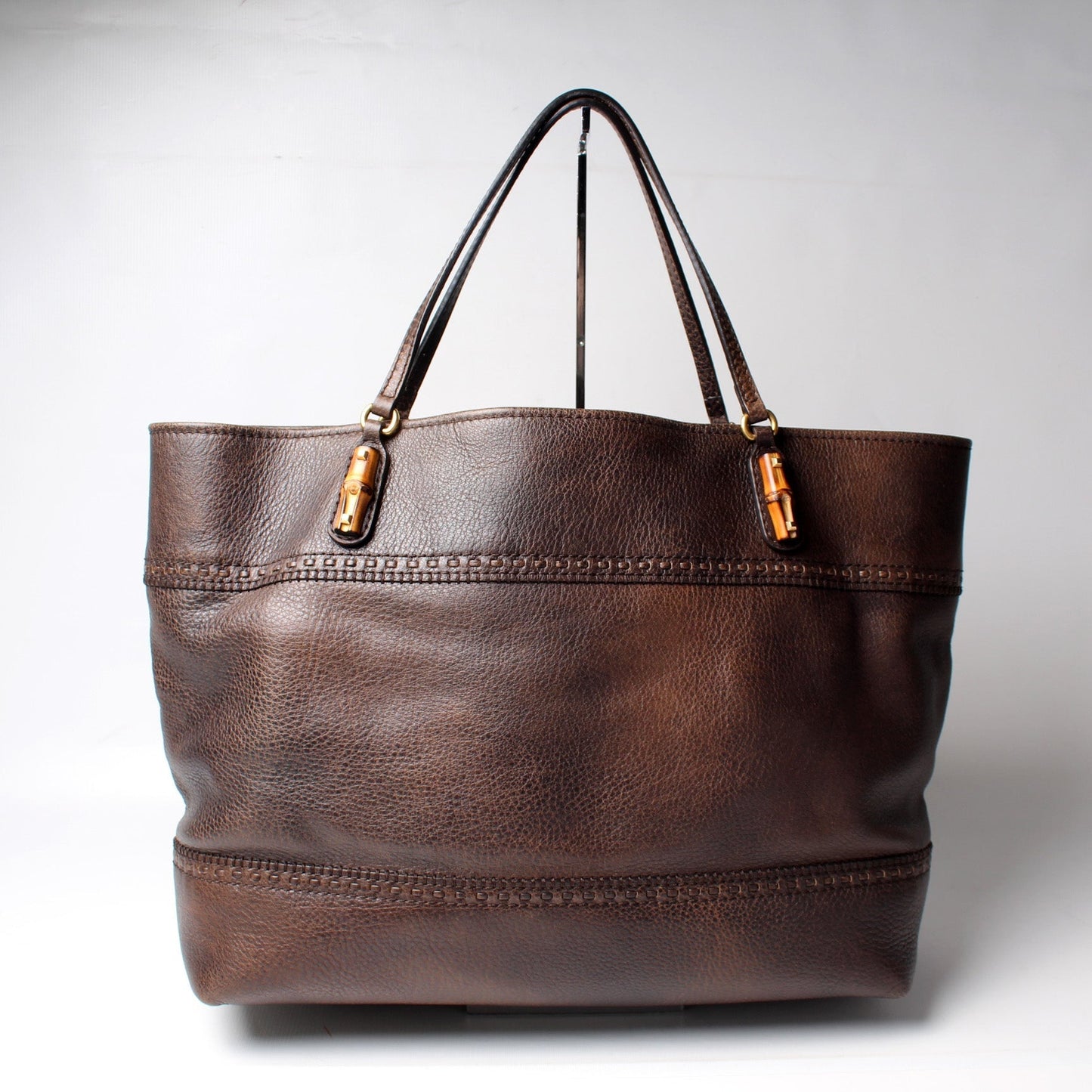 Gucci 339000 Bamboo Leather Tote Bag