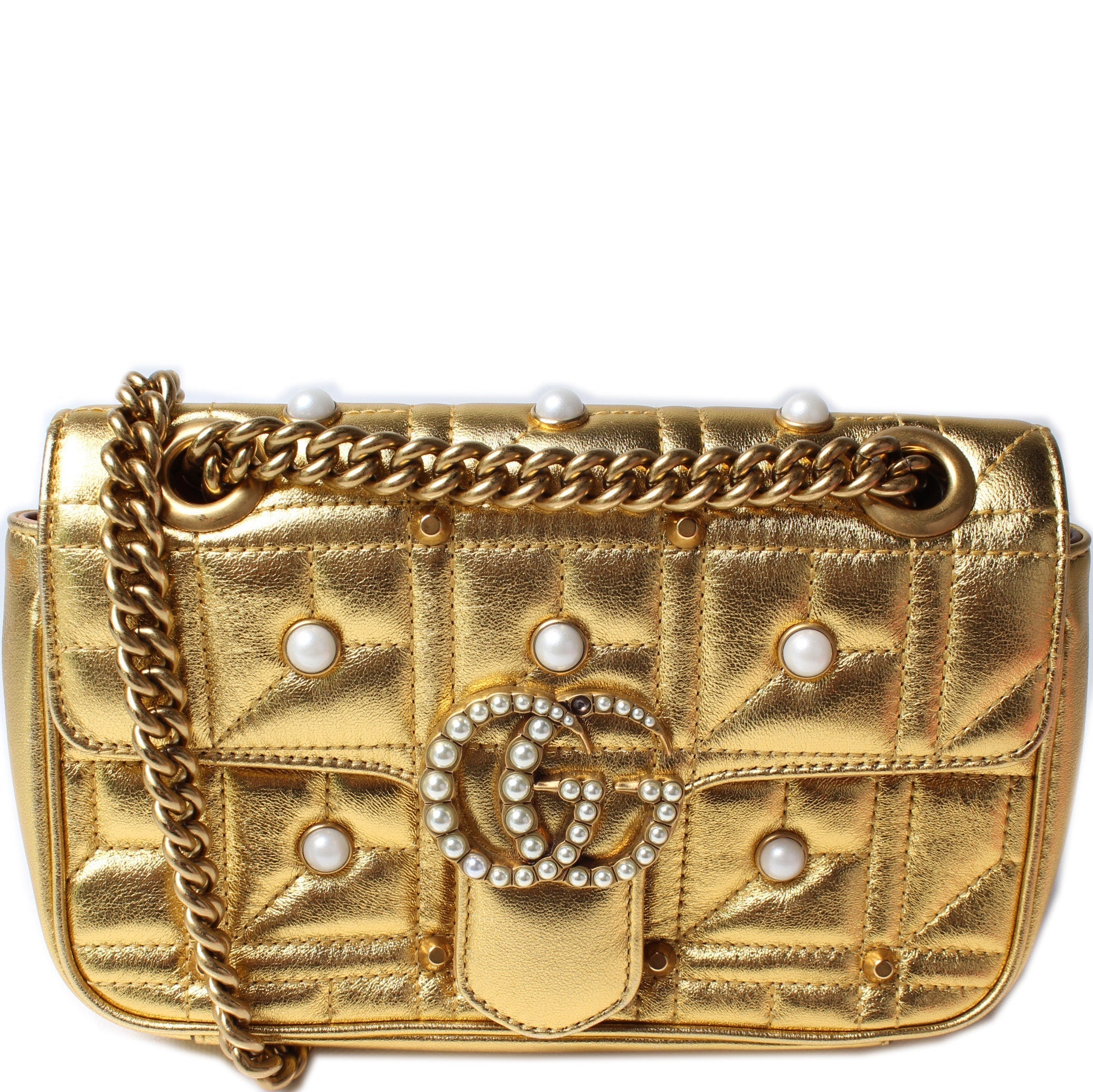Gucci 446744 Marmont Shoulder Mini Flap Bag