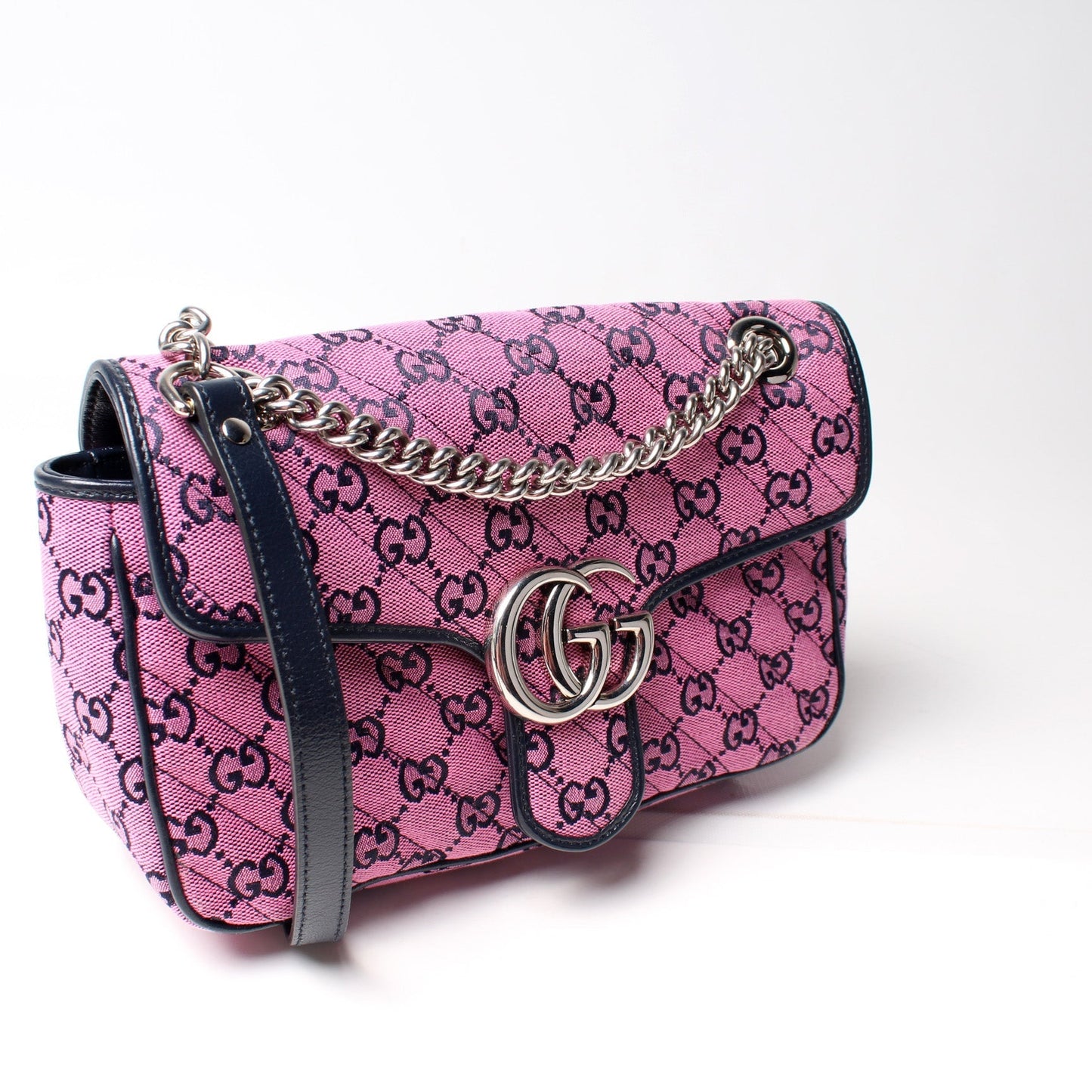 Gucci 443497 Marmont Shoulder Quilted Canvas Small Flap Bag