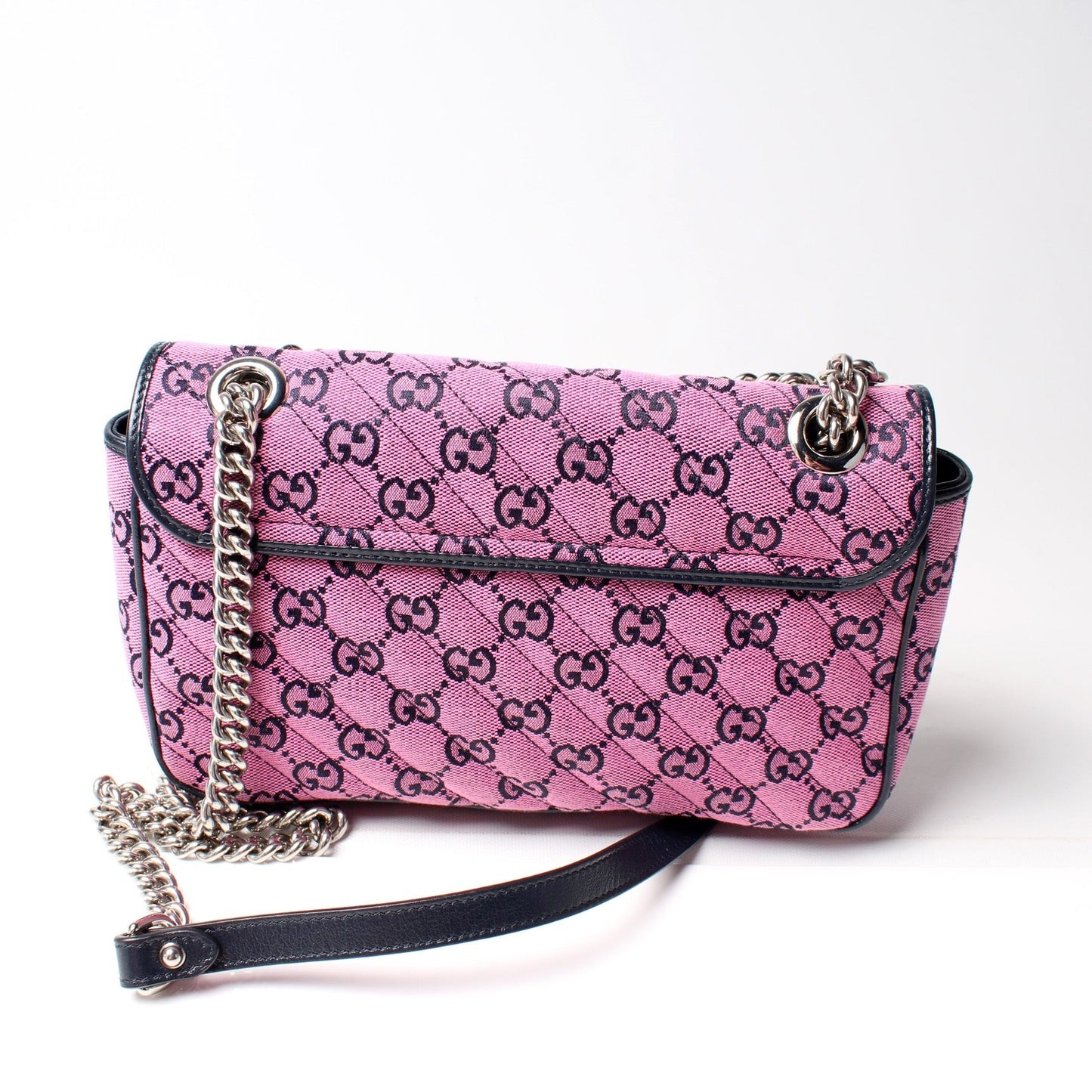 Gucci 443497 Marmont Shoulder Quilted Canvas Small Flap Bag