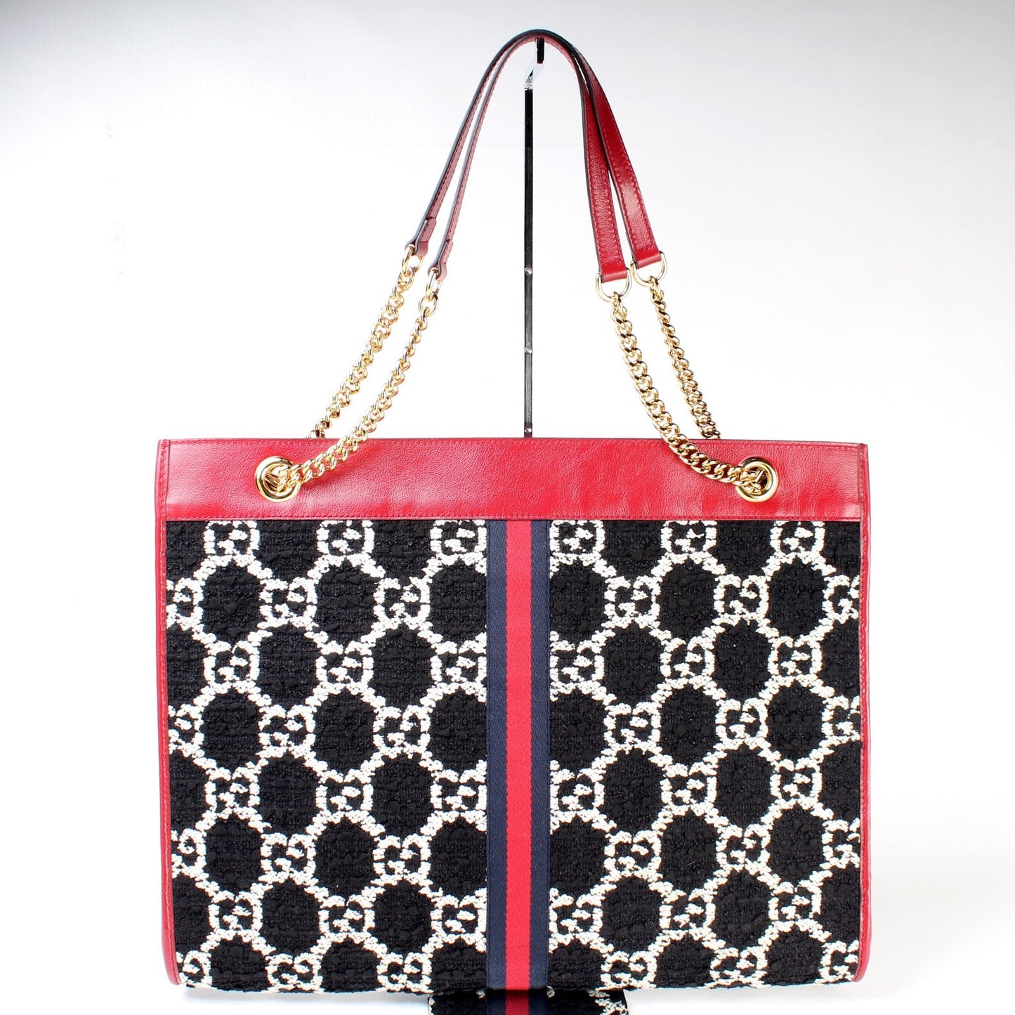 Gucci 537219 Tweed Rajah Chain GG Tote Large Bag