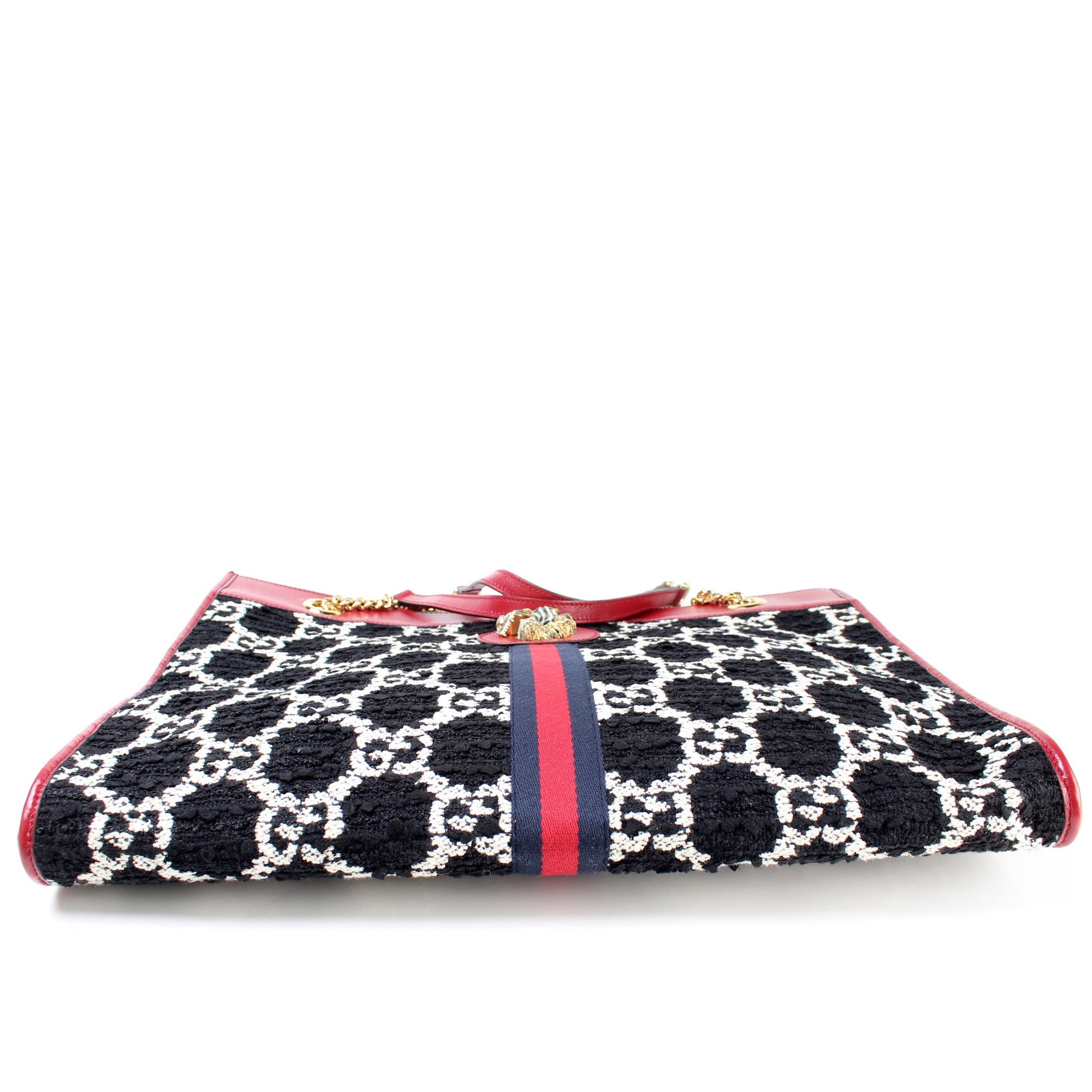 Gucci 537219 Tweed Rajah Chain GG Tote Large Bag