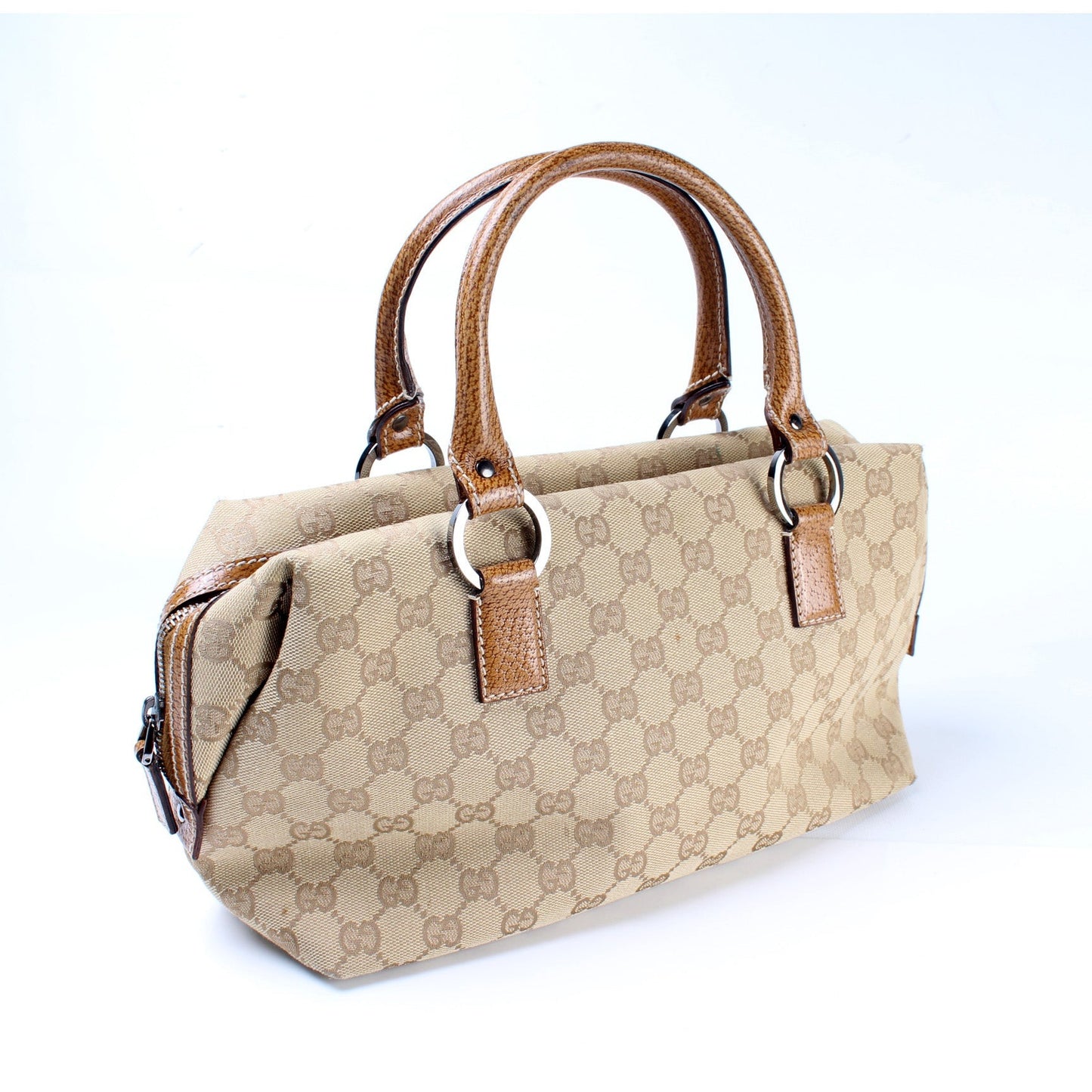 Gucci 113009 GG Canvas Mini Boston Bag