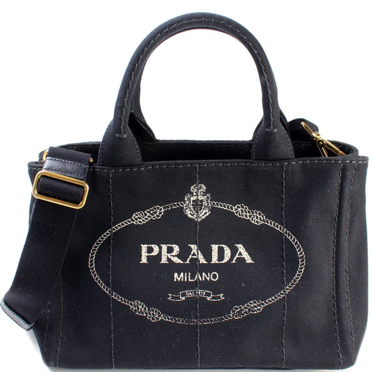 Prada Canapa Canvas Small Tote Bag