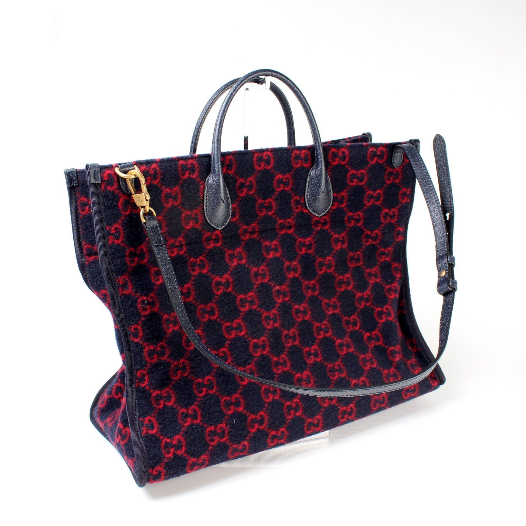 Gucci 598169 GG Wool Tote Bag
