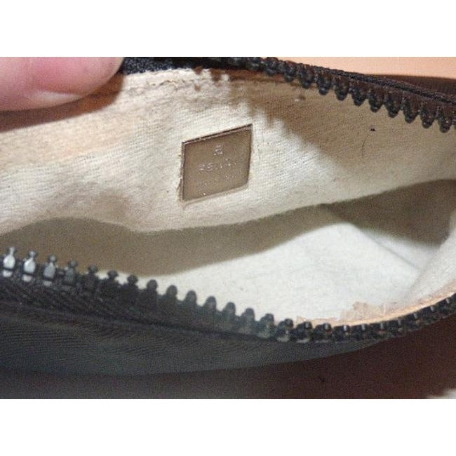 Fendi Black Canvas And Leather Clutch