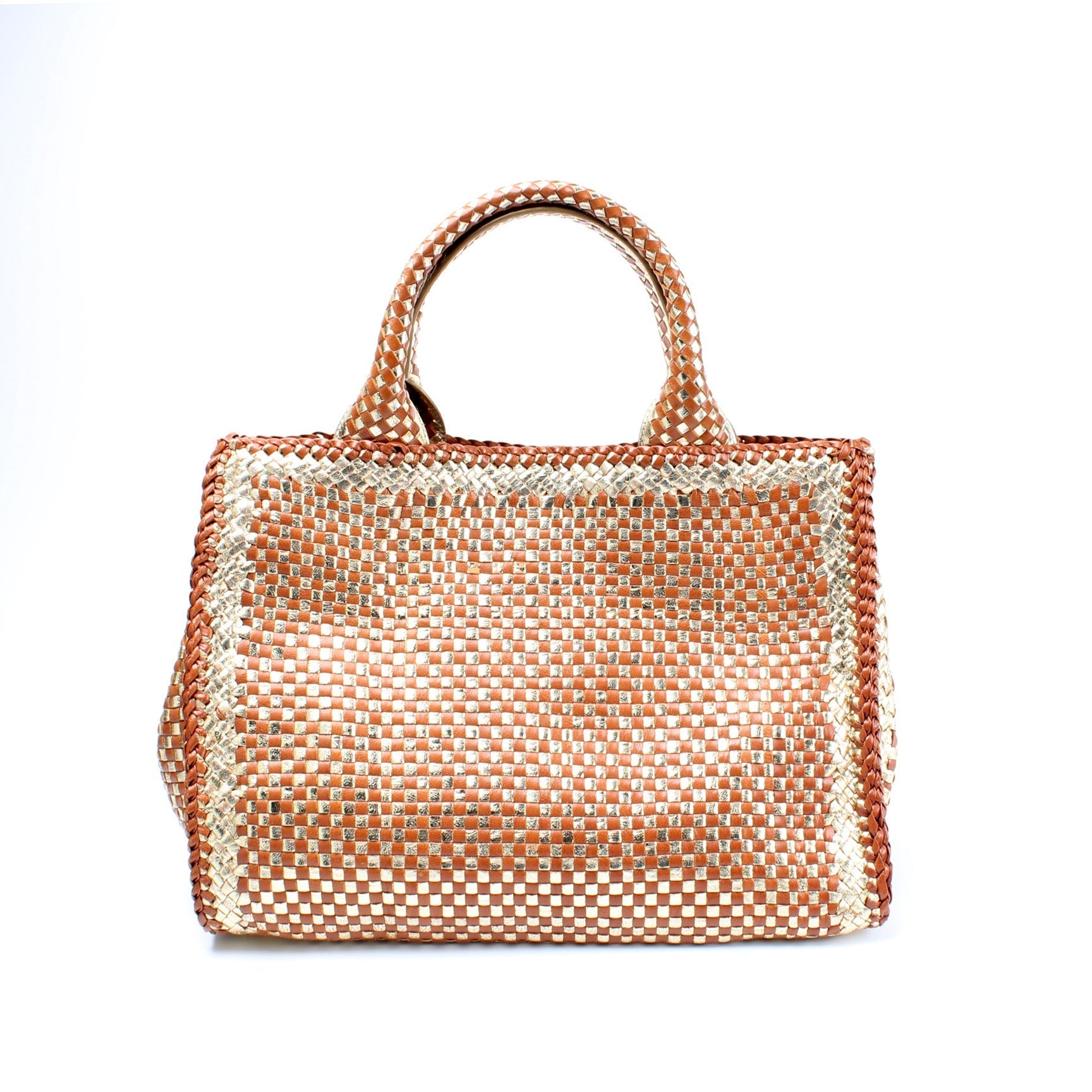 Prada Madras Woven Satchel Bag