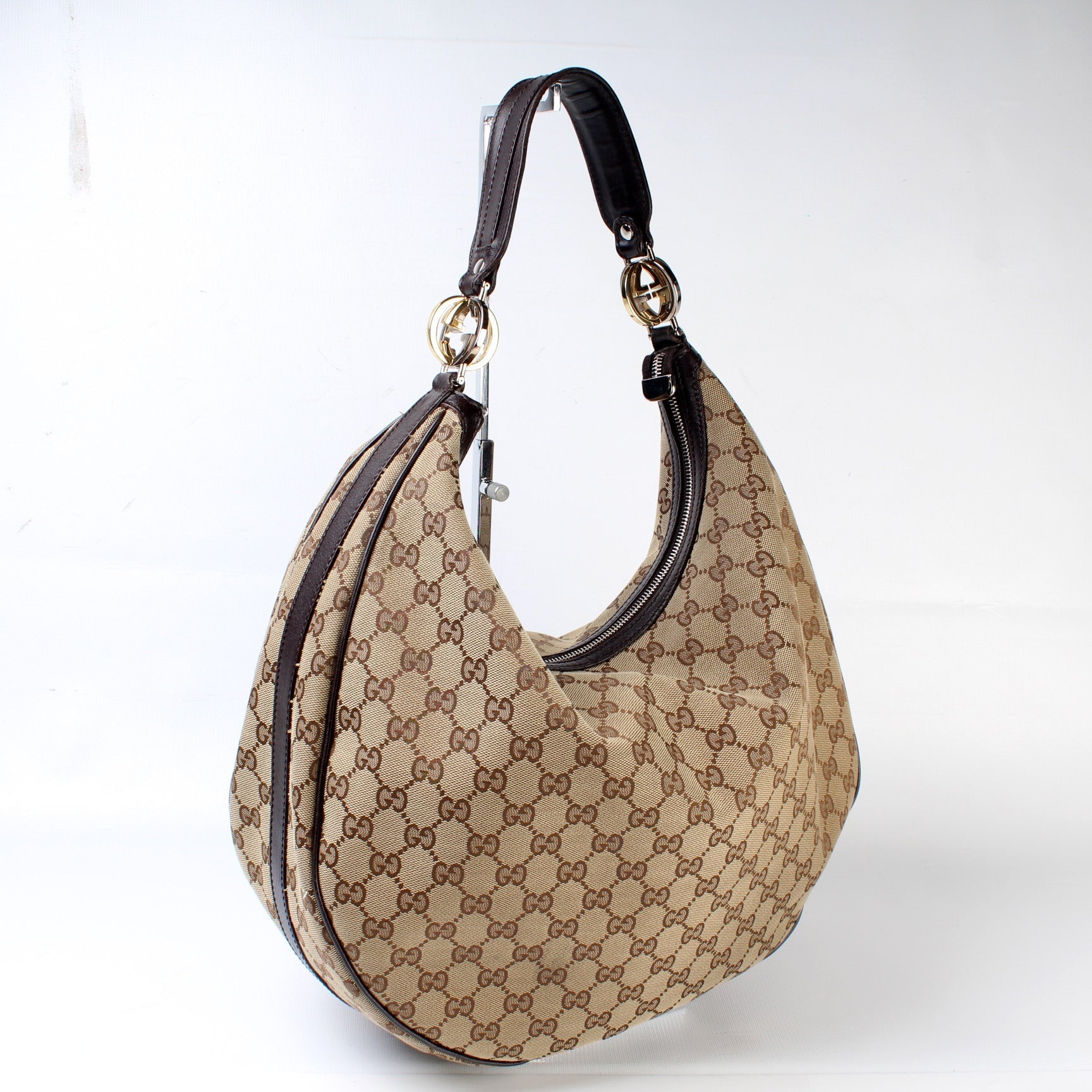Gucci 232945 GG Canvas Twins Hobo Large Bag