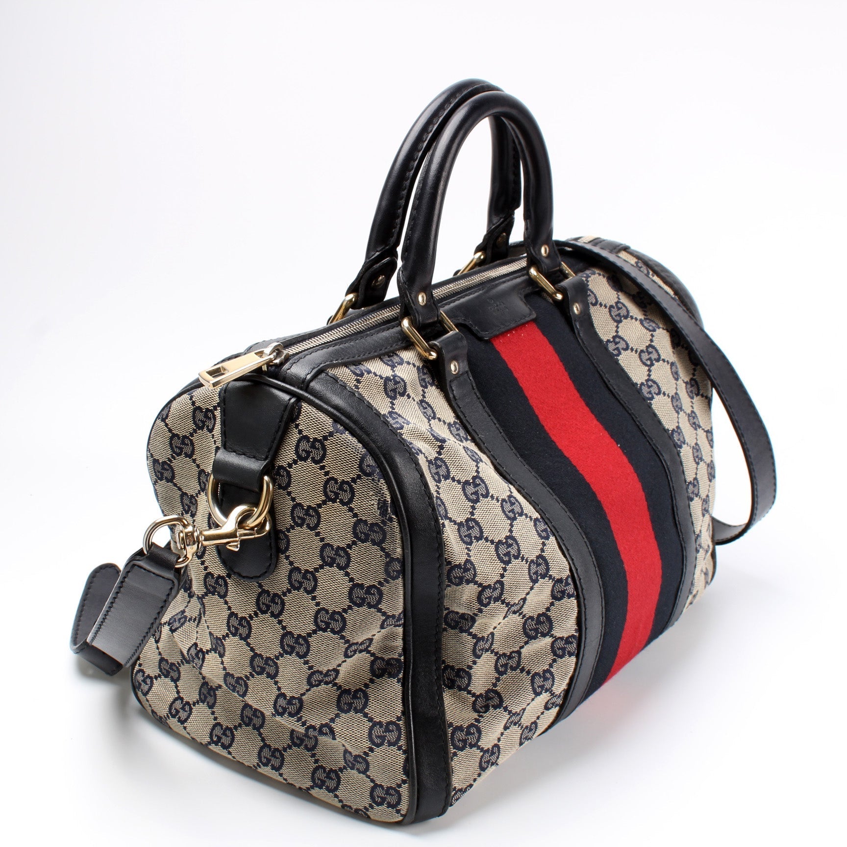 Gucci 247205 GG Canvas Boston Bag
