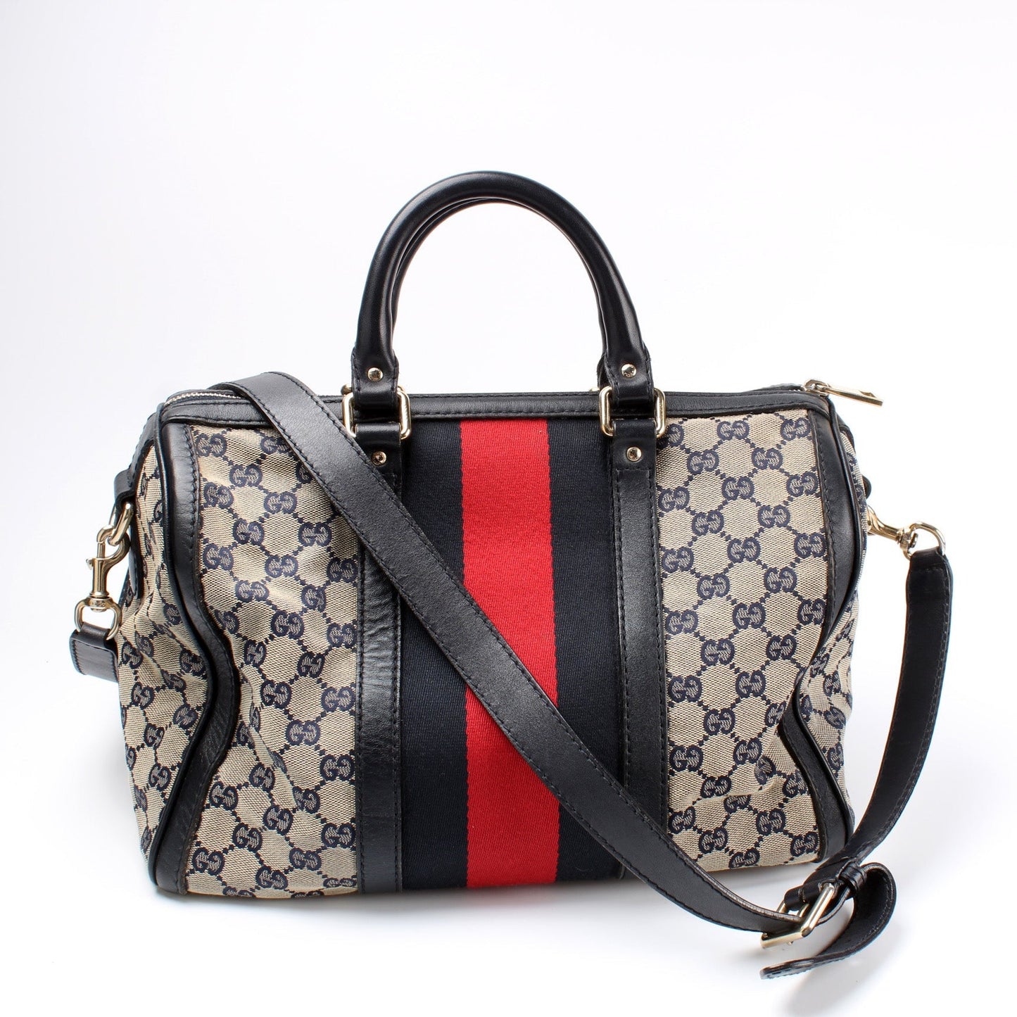 Gucci 247205 GG Canvas Boston Bag