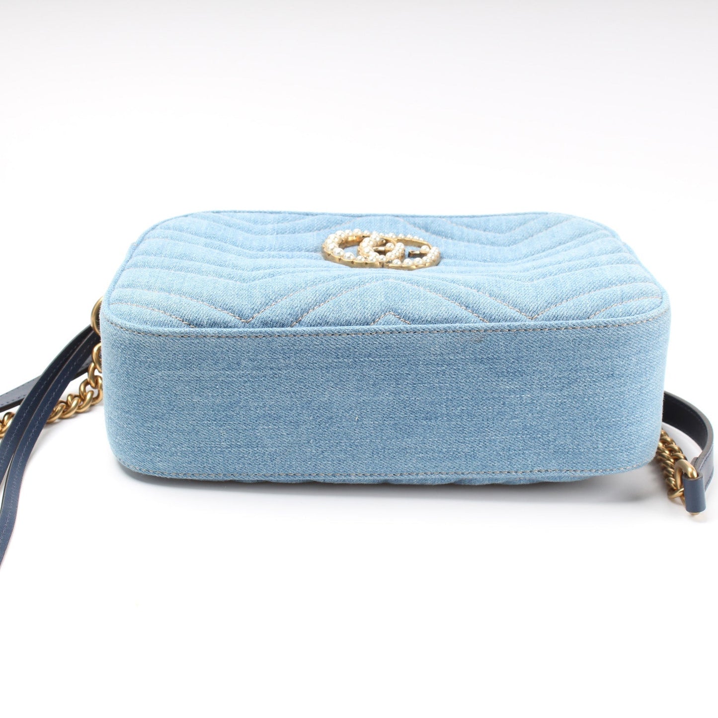 Gucci 447632 Marmont Small Denim Camera Bag