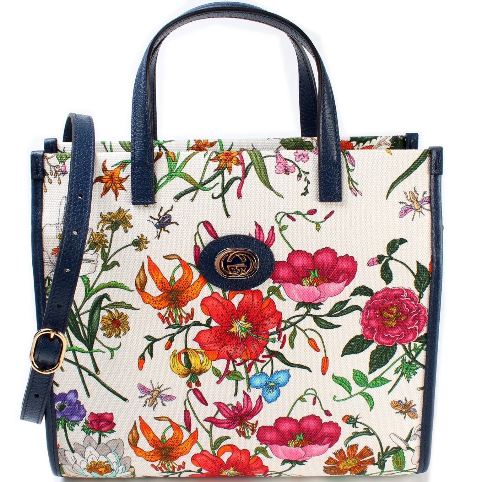 Gucci 550141 Flora Canvas Tote Medium Bag