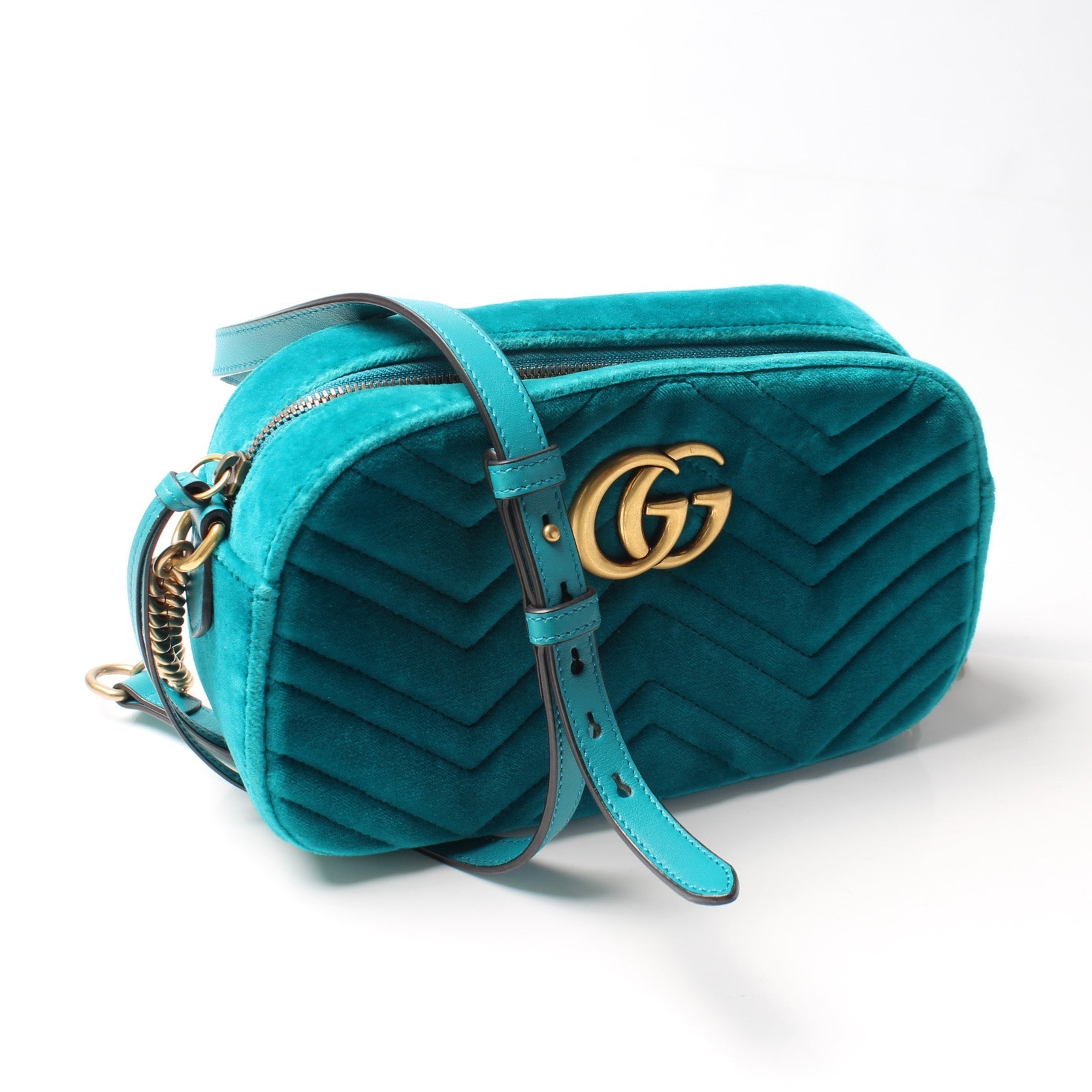 Gucci 447632 Marmont Small Velvet Camera Bag