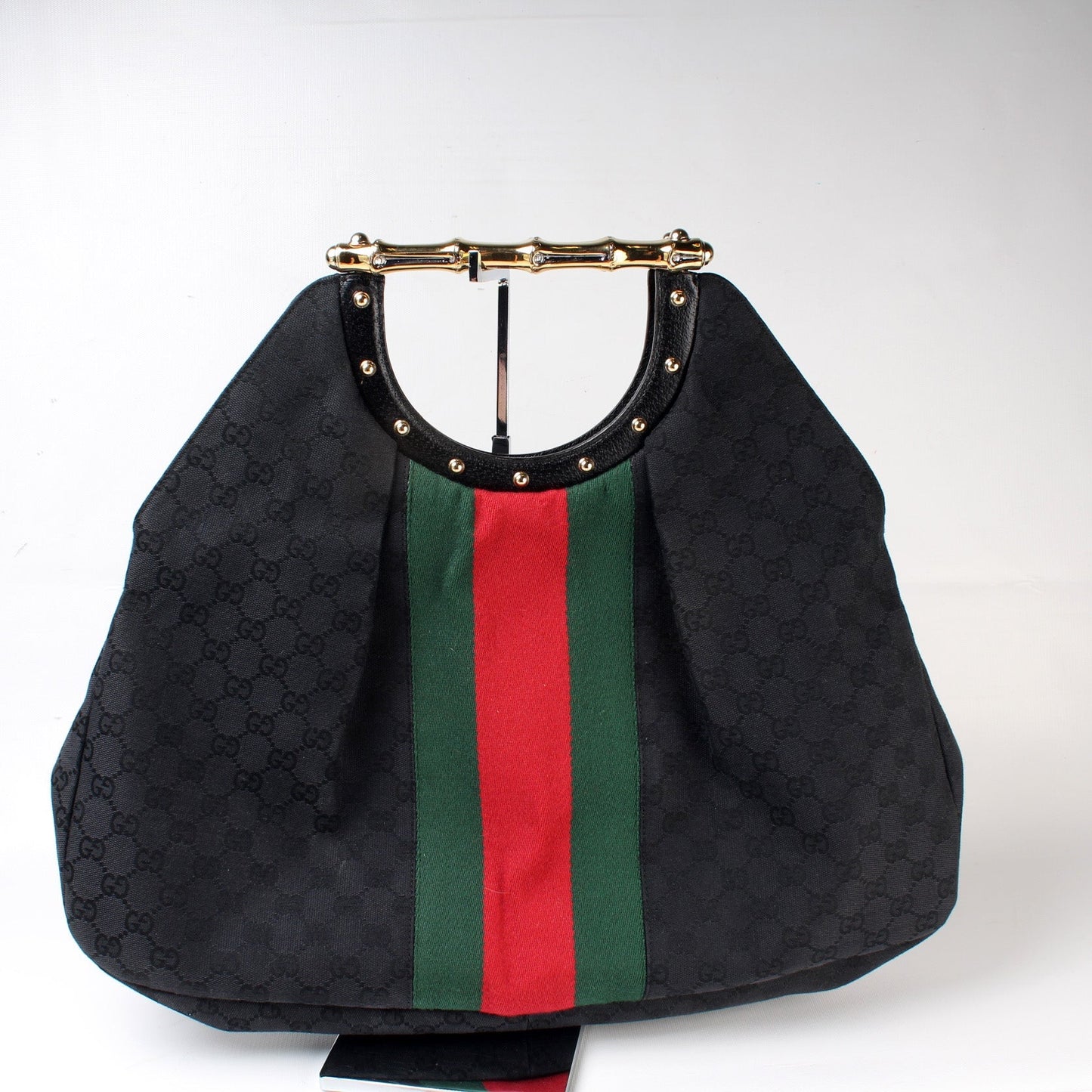 Gucci Canvas Metal Bamboo Bag