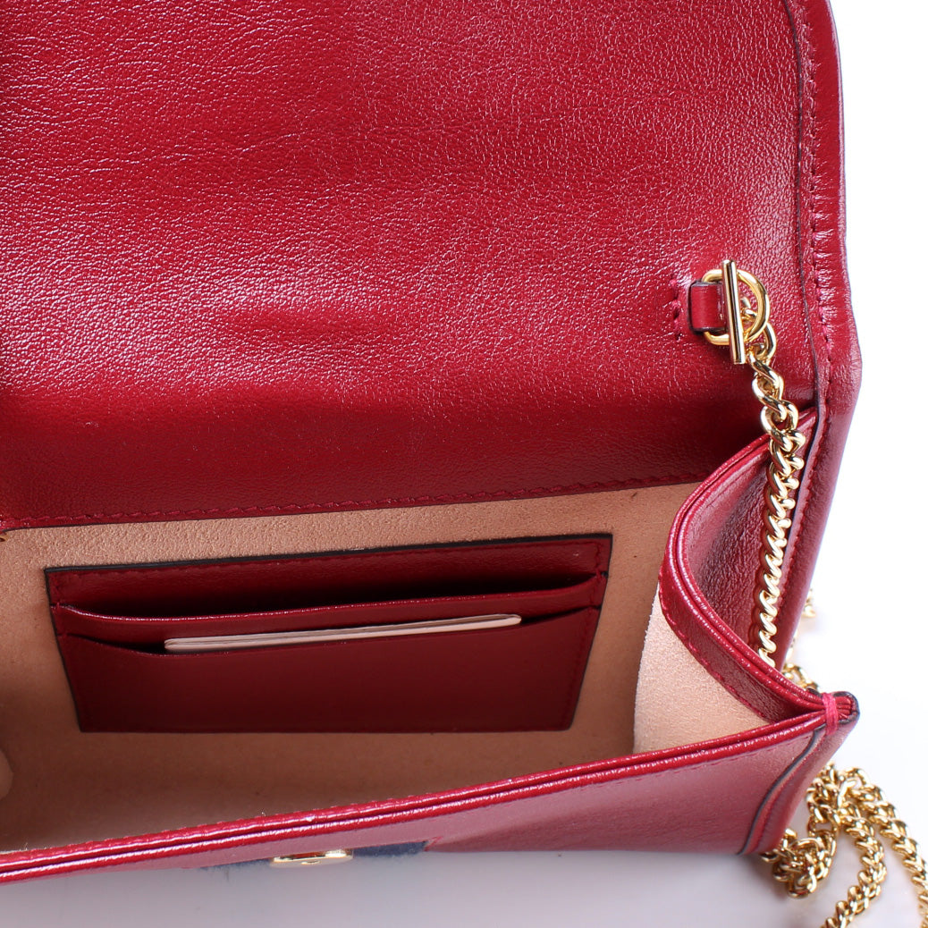 Gucci 573797 Rajah Web Mini Leather Bag