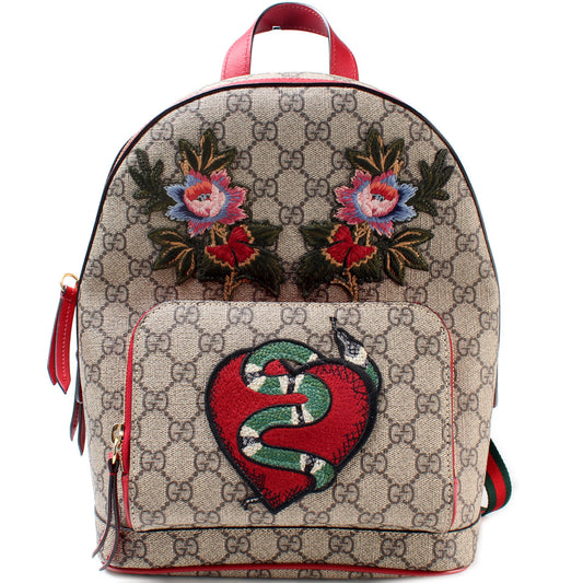 Gucci 427042 GG Supreme Embroidered Backpack Bag