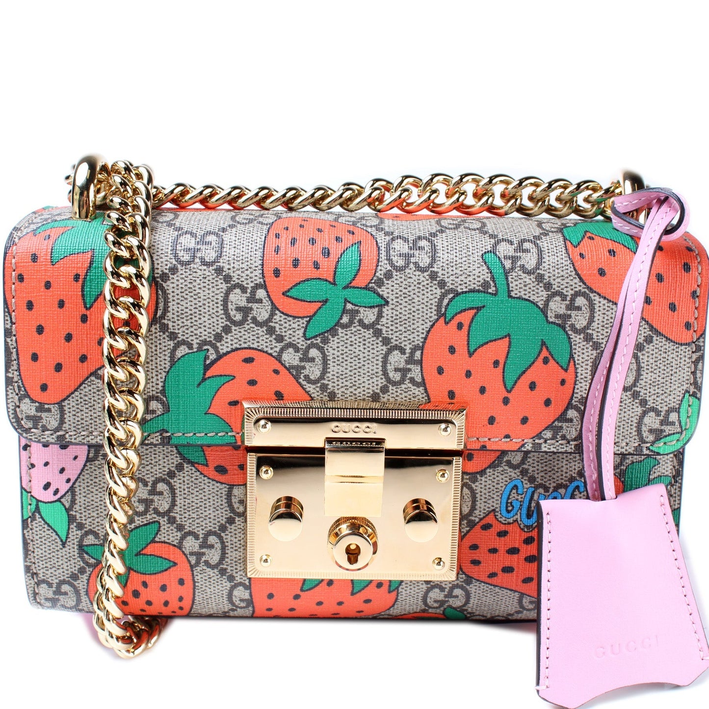 Gucci 409487 Padlock Small Strawberry Bag