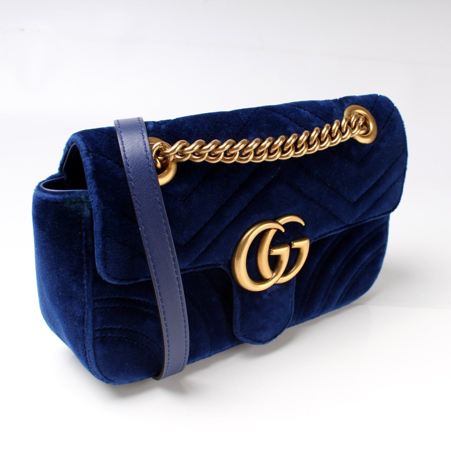 Gucci 446744 Marmont Shoulder Mini Velvet Flap Bag