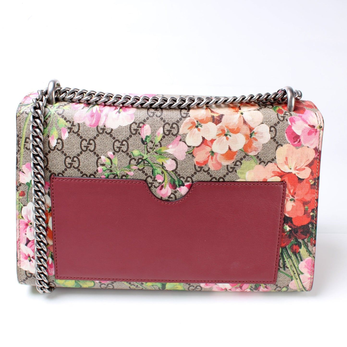 Gucci 409486 Padlock GG Supreme Blooms Shoulder Medium Bag