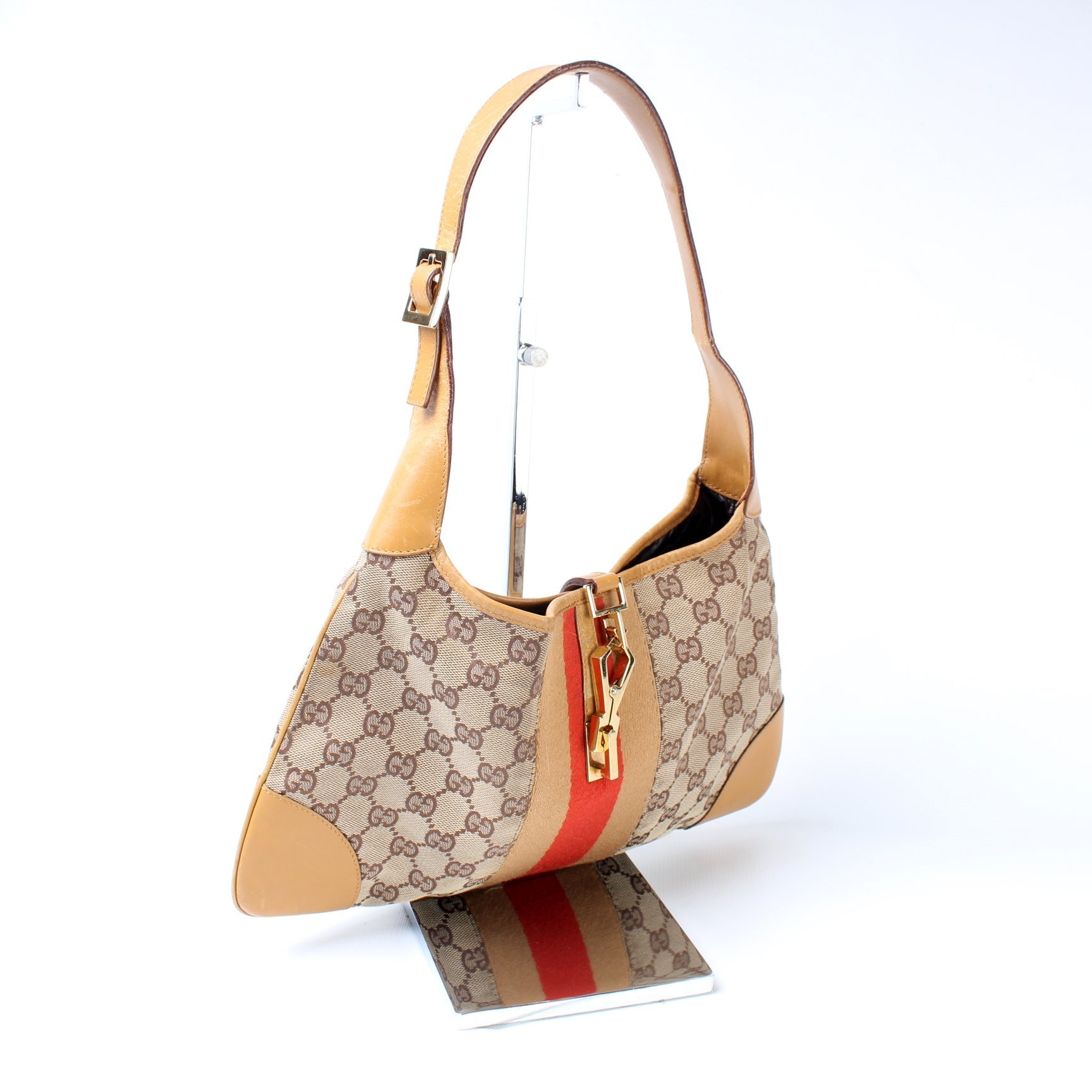 Gucci 001.4057 GG Canvas Jackie Hobo Bag