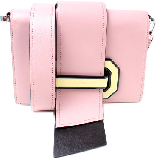 Prada City Calfskin Plex Ribbon Shoulder Bag