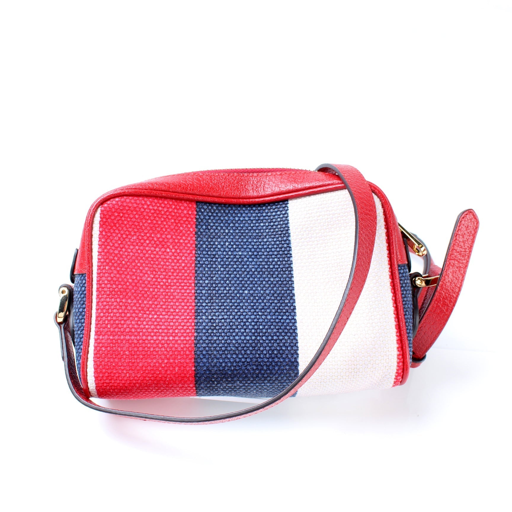 Gucci 517350 Canvas Stripe Mini Ophidia Bag