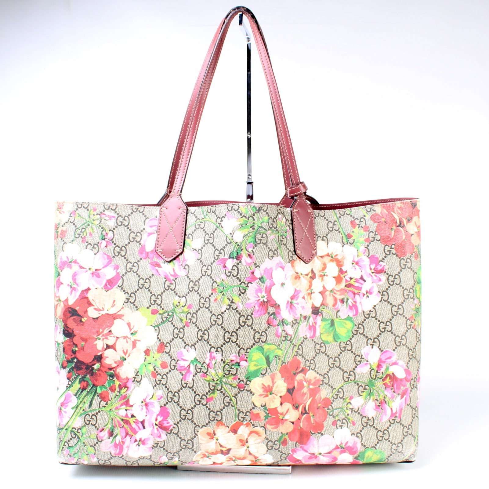 Gucci 368563 GG Supreme Blooms Medium Reverse Tote Bag