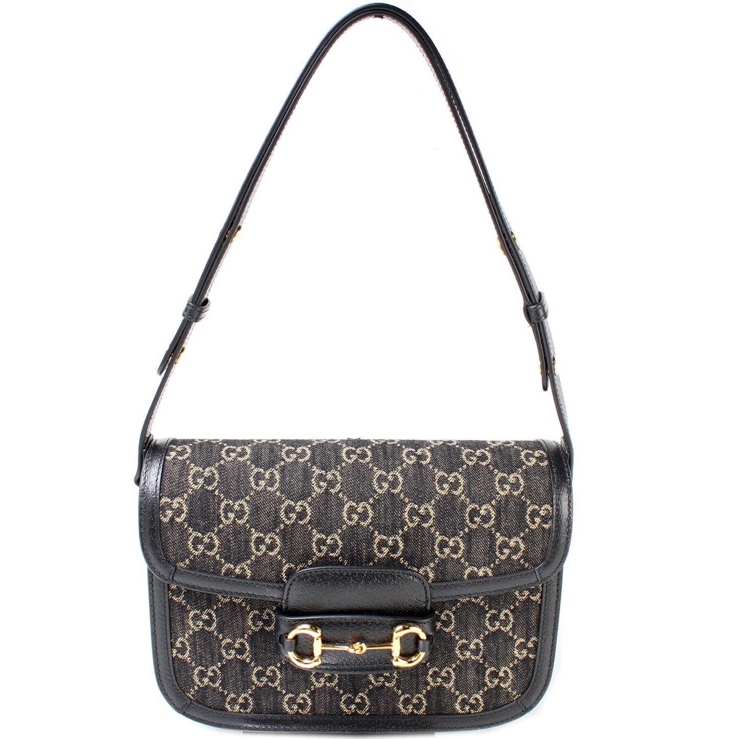 Gucci 602204 Horsebit 1955 Denim Shoulder Bag