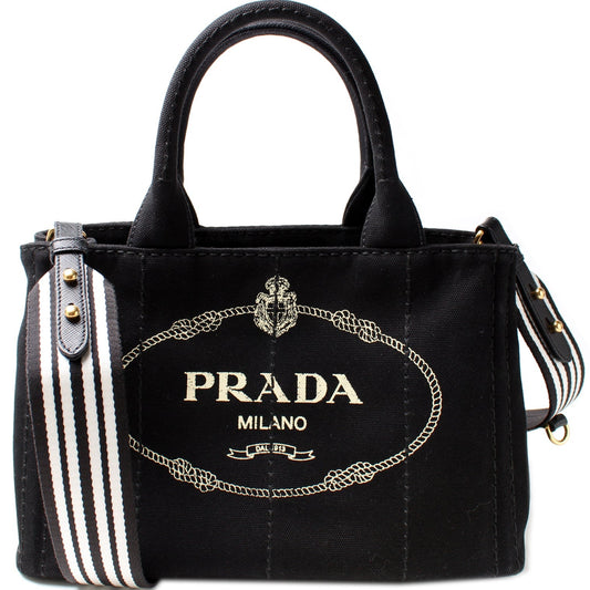 Prada Canapa Canvas Small Tote Bag