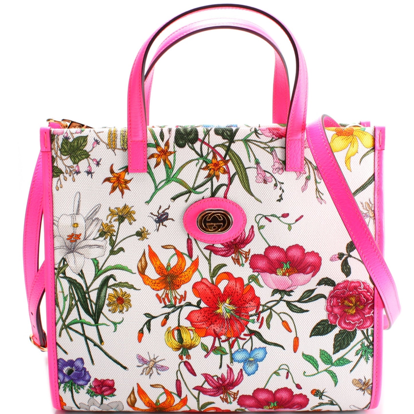 Gucci 550141 Canvas Flora Tote Medium Bag