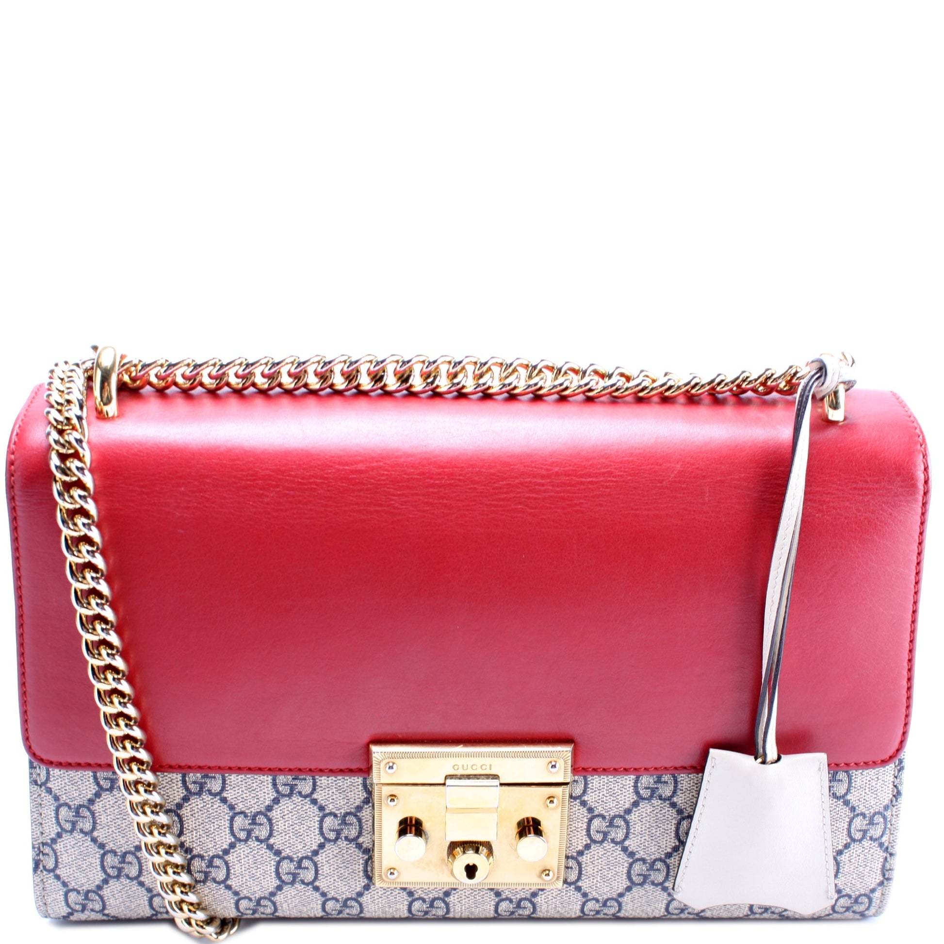 Gucci 409486 Padlock GG Leather Shoulder Medium Bag