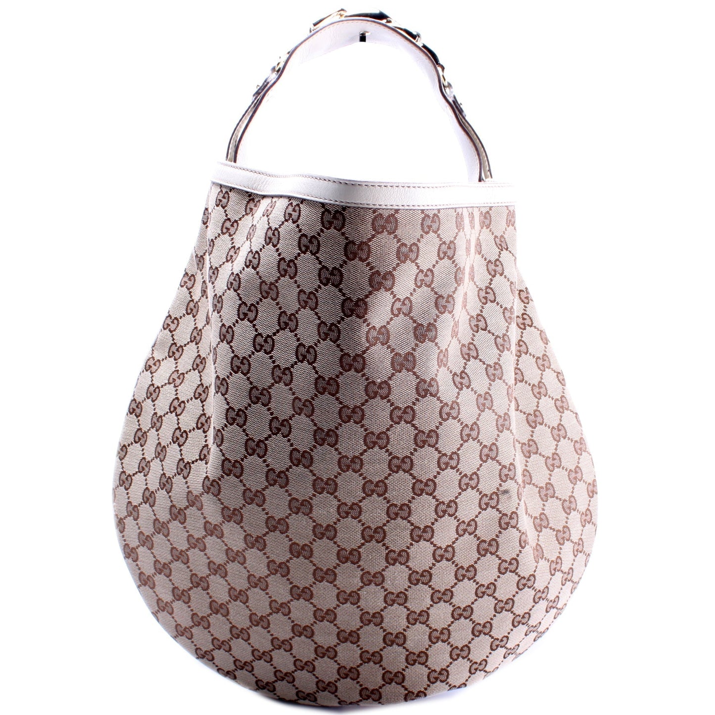 Gucci 170014 GG Canvas Wave Horsebit Hobo Bag