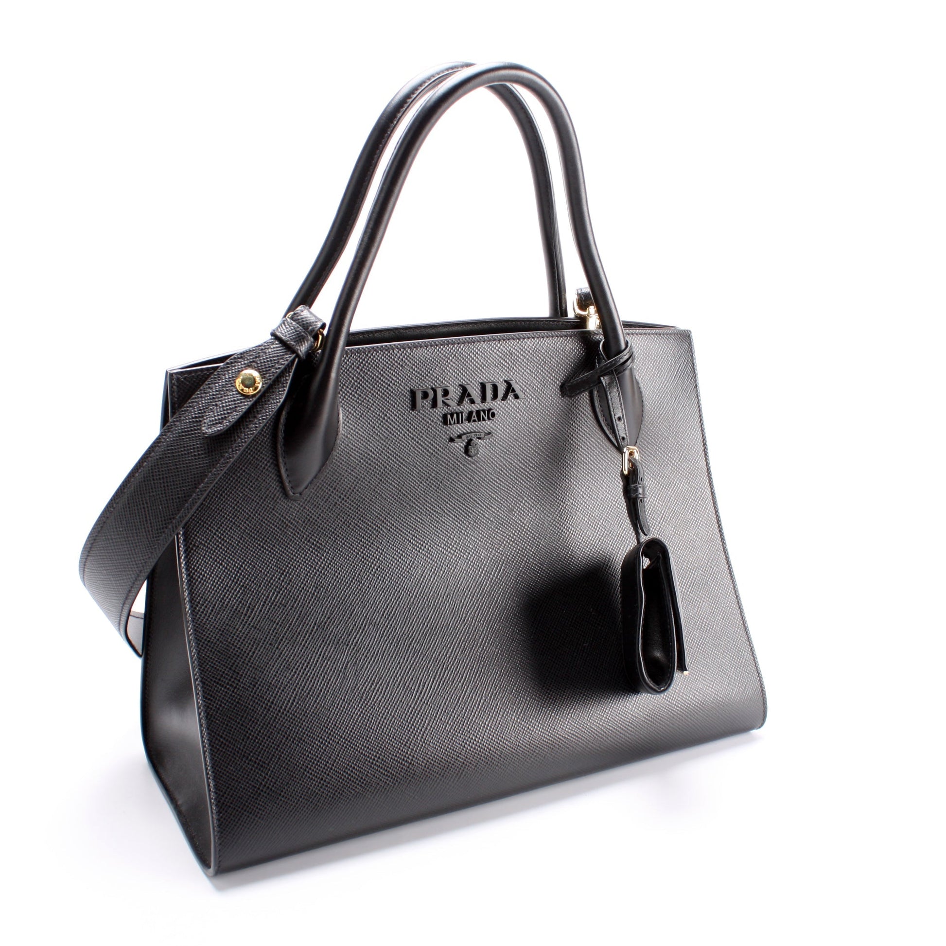Prada Monochrome Saffiano Tote Medium Bag