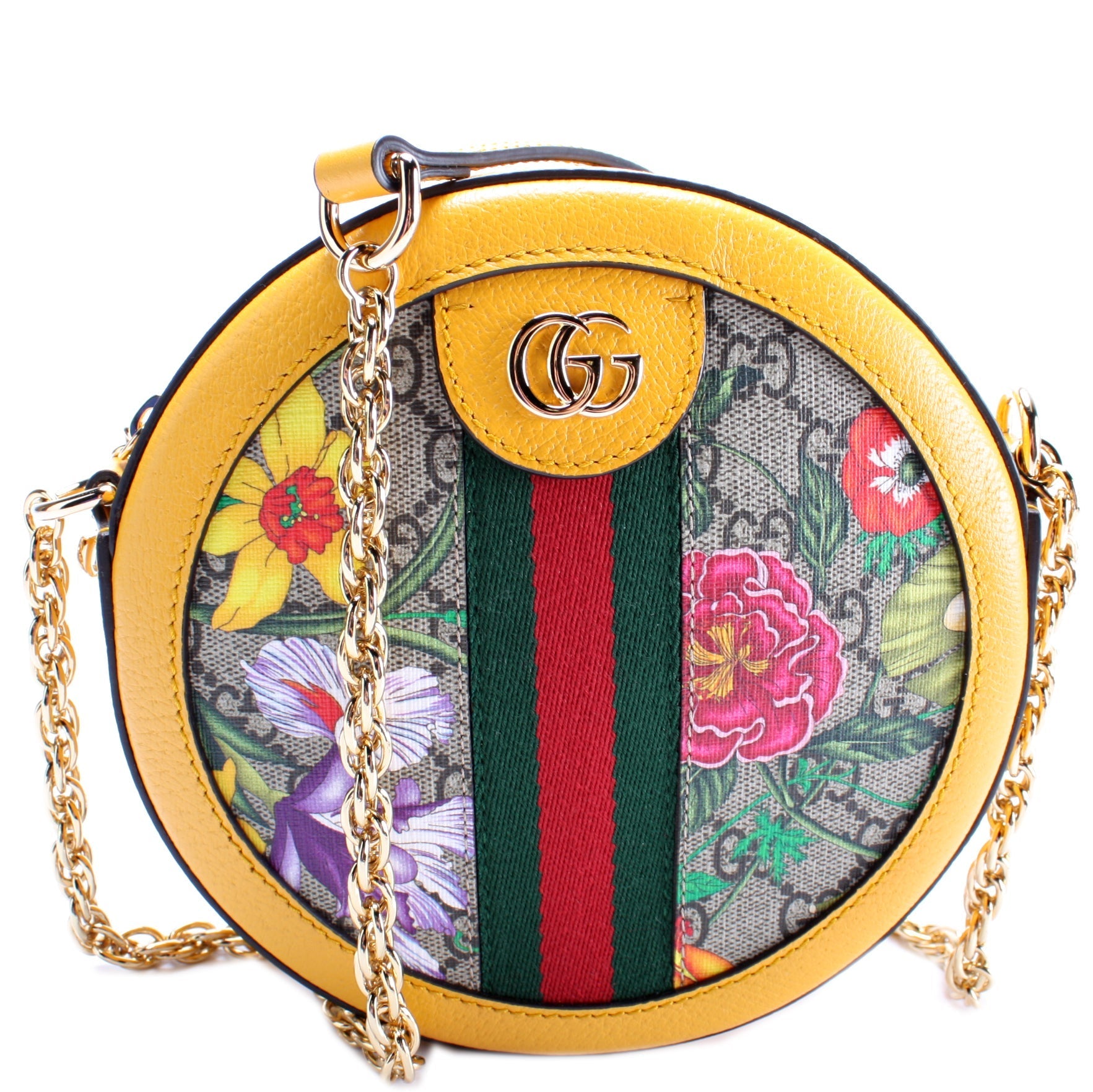 Gucci 550618 Ophidia GG Flora Round Small Crossbody Bag