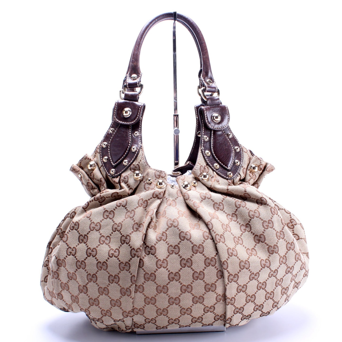 Gucci 203624 GG Canvas Studded Pelam Medium Bag