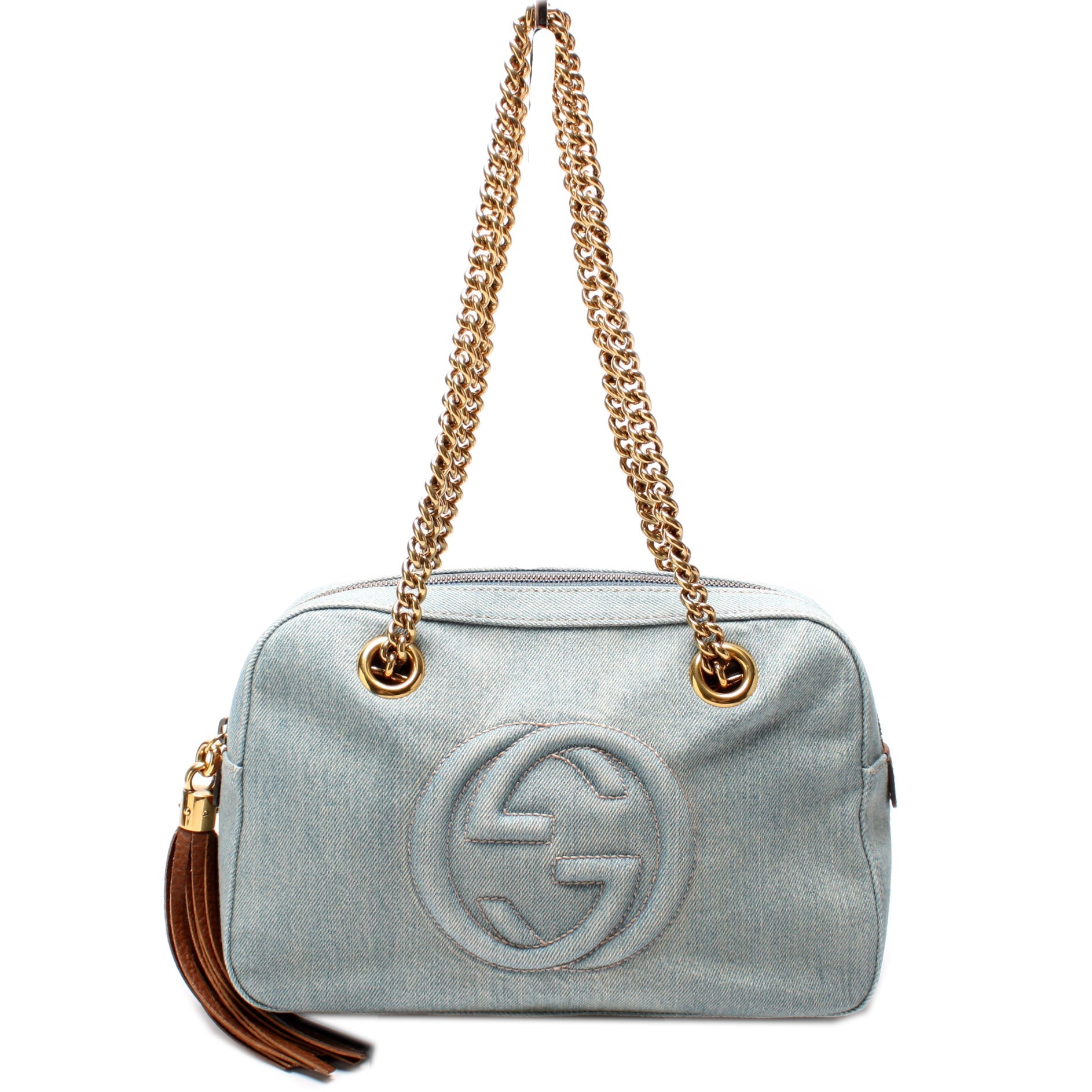 Gucci 308983 Soho Denim Chain Shoulder Bag