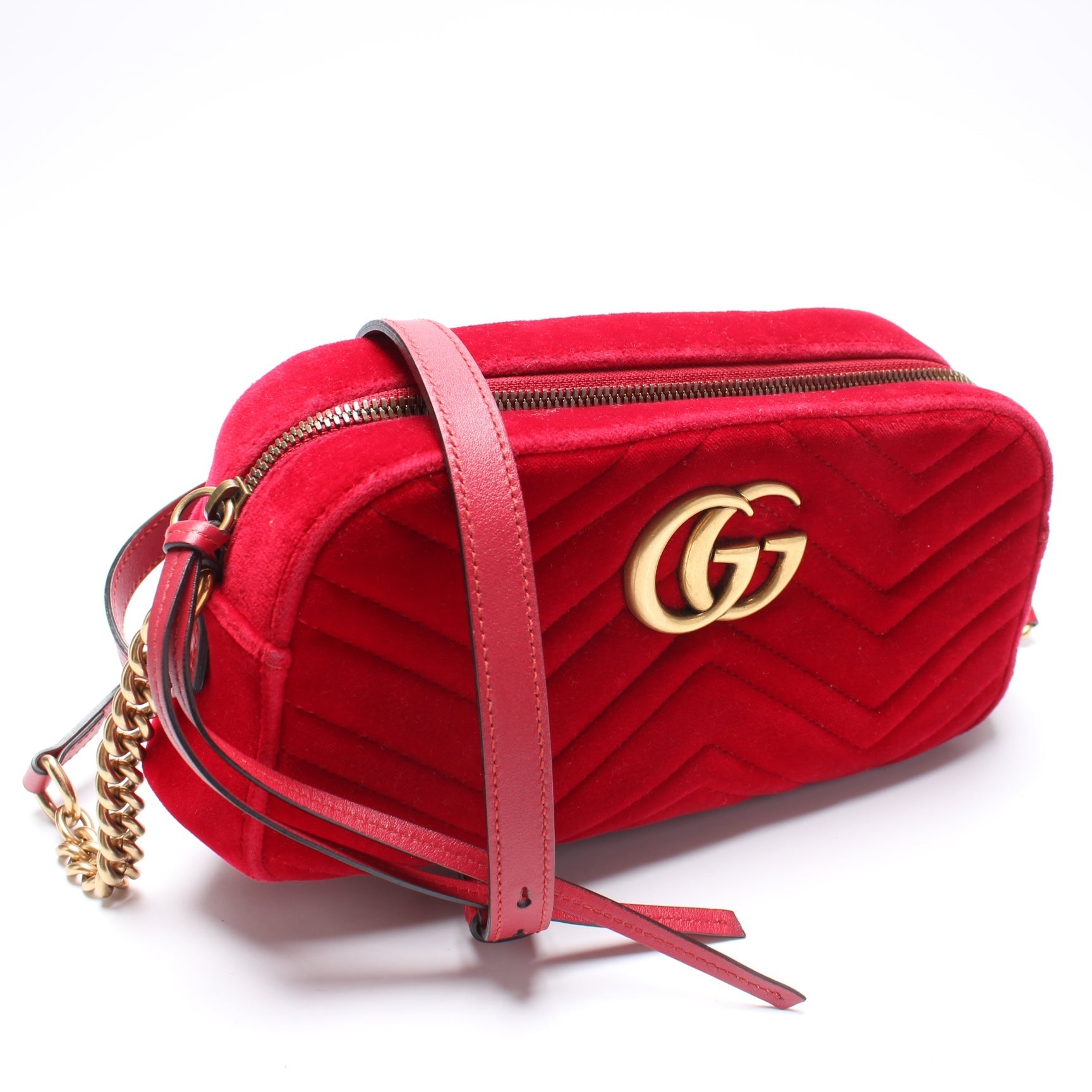 Gucci 447632 Marmont Velvet Camera Small Bag
