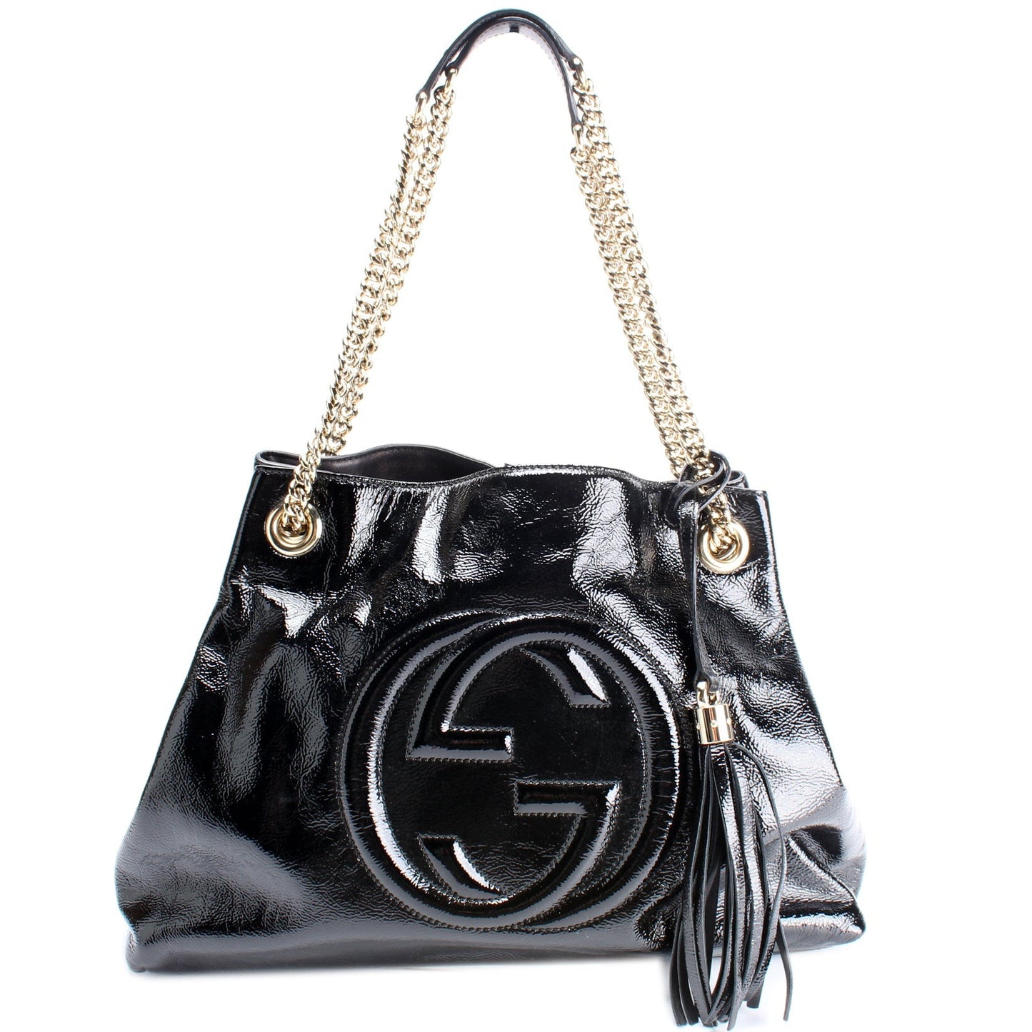 Gucci 308982 Soho Patent Leather Shoulder Medium Bag