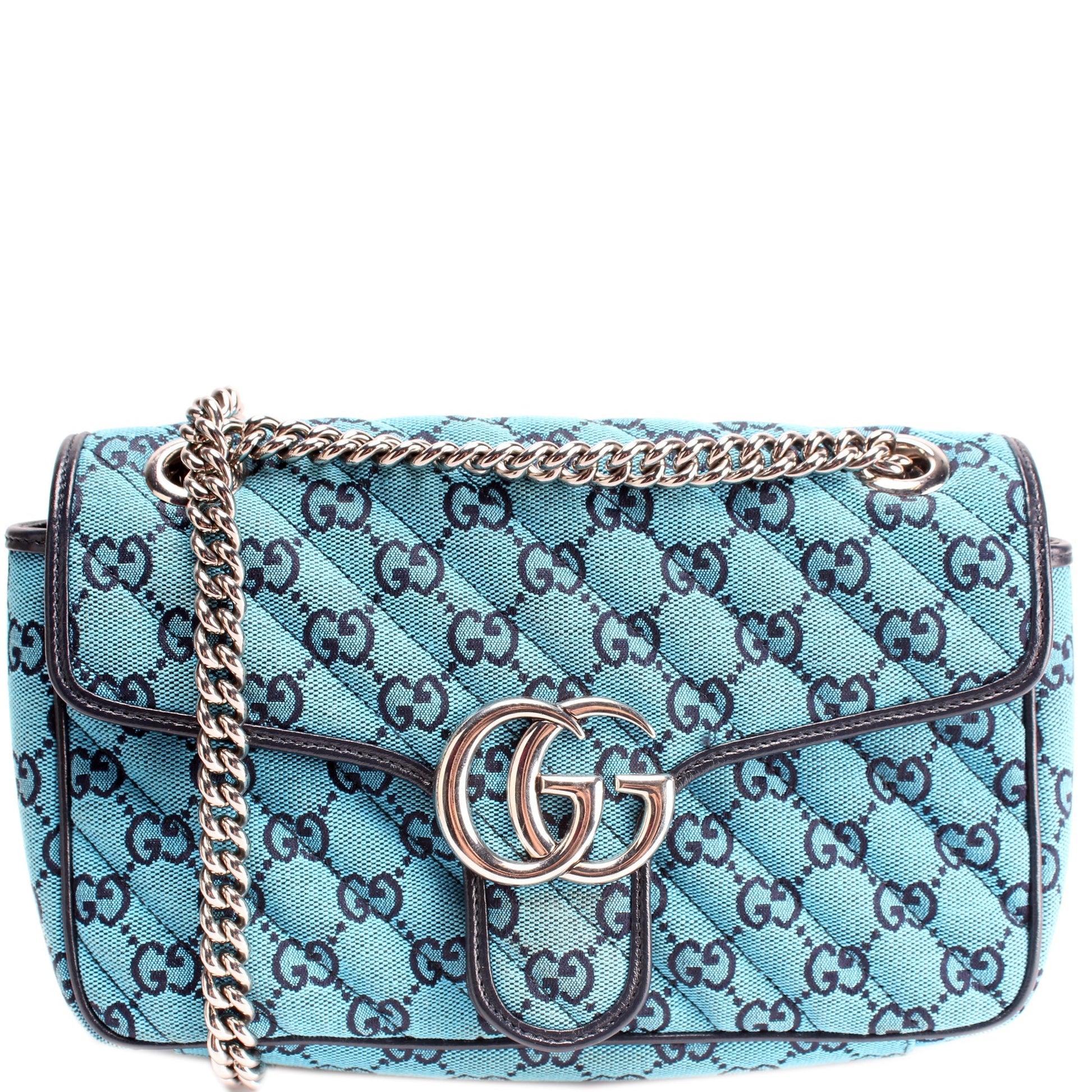 Gucci 443497 Marmont Shoulder Quilted Canvas Small Flap Bag