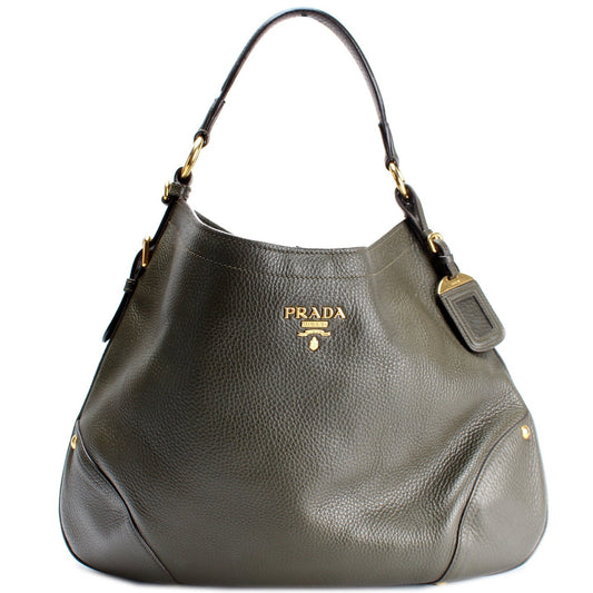 Prada Vitello Daino Snap Hobo Bag