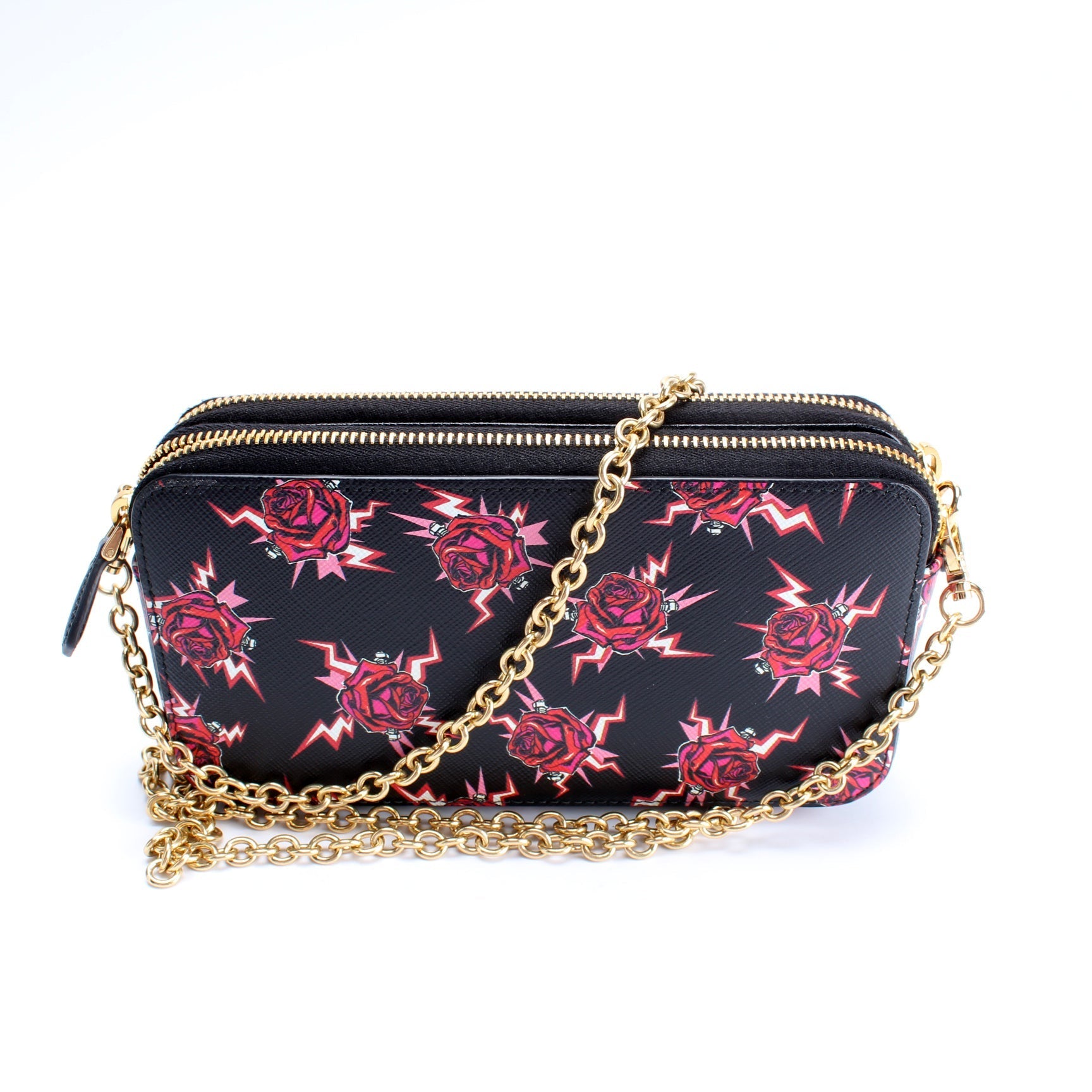 Prada 1DH010 Saffiano Double Zip WOC Bag