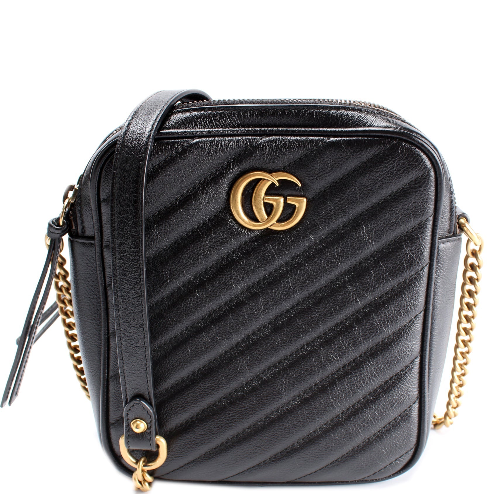 Gucci 550155 GG Marmont Double Zip Shoulder Bag