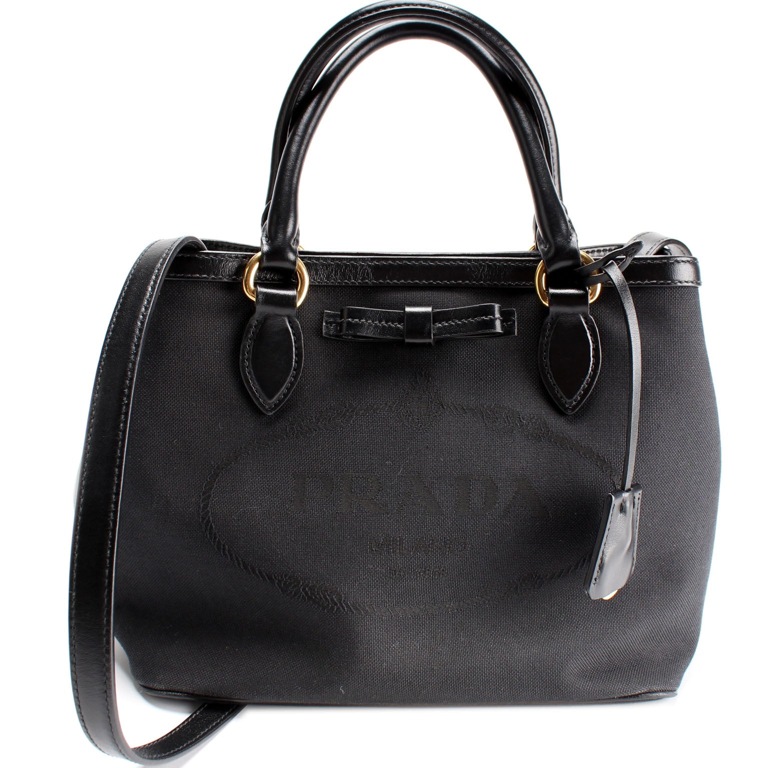 Prada 1BA172 Jacquard Logo Tote Bag